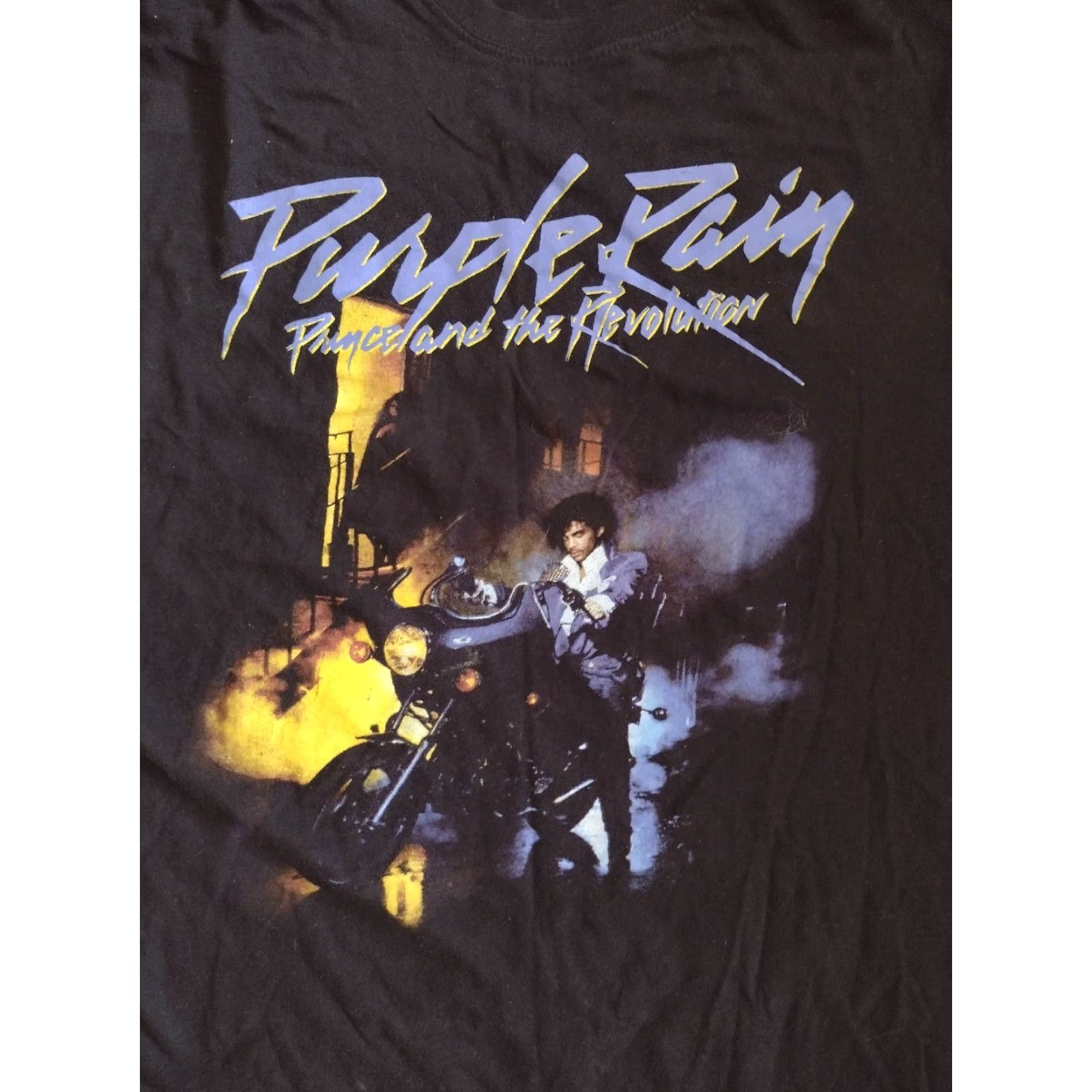 Prince Prince Prince Estate Black Revolution Motorcycle T-Shirt Men 2XL Size X2L Black Cotton Knit Solid Short Sleeve Crew Neck Graphic Print Regular Size US XXL / EU 58 / 5 - 2 Thumbnail
