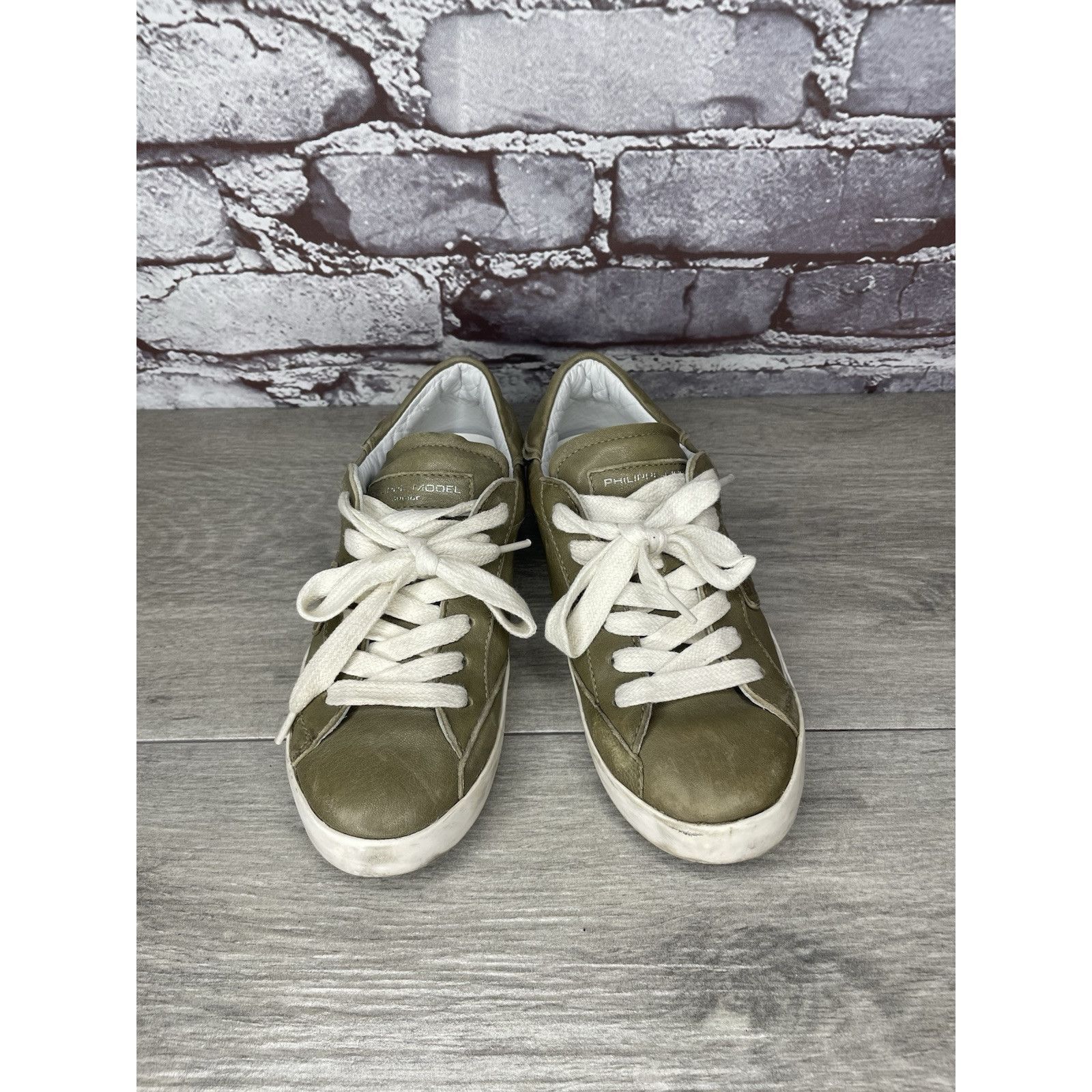 Philippe Model Philippe Model Paris Olive Green Leather Casual Sneakers Jun Size US 12 / IT 42 - 2 Thumbnail