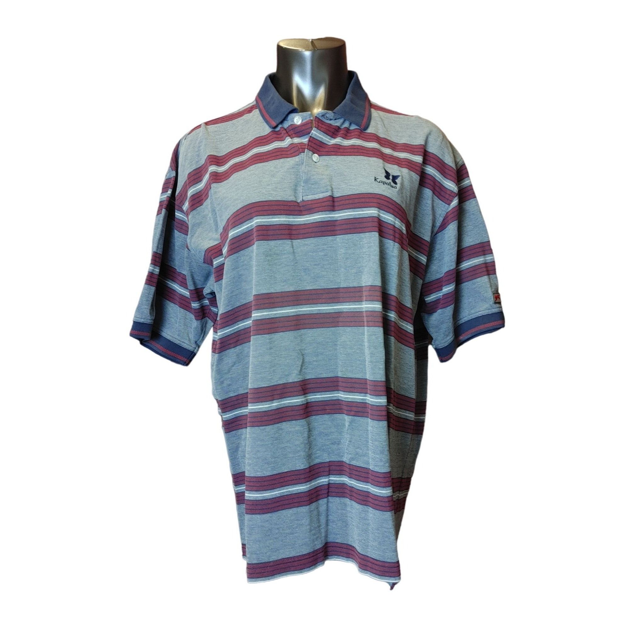 Other SLAZENGER Mens L Blue Red Striped Short Sleeve Polo Golf Cot Size US L / EU 52-54 / 3 - 1 Thumbnail