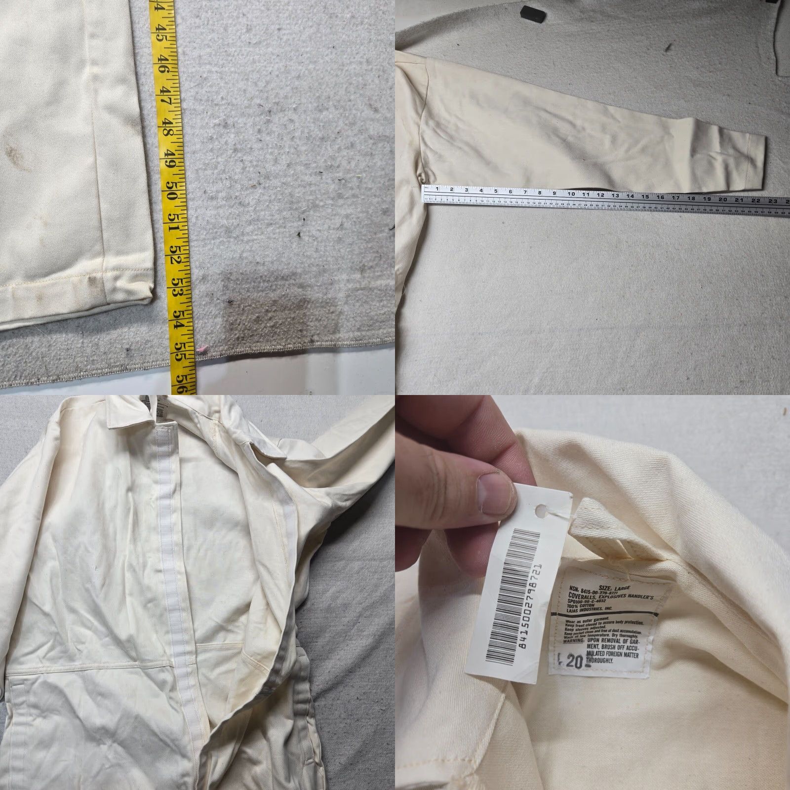 Vintage Explosives Handler US Government Uniform 8415-00-279-8721 Coveralls Men L Large Size US 33 - 8 Thumbnail