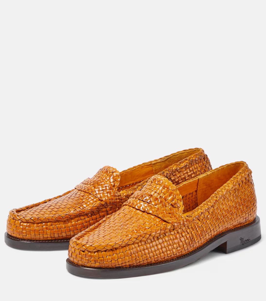 oc11z0525 Leather Loafer in Orange