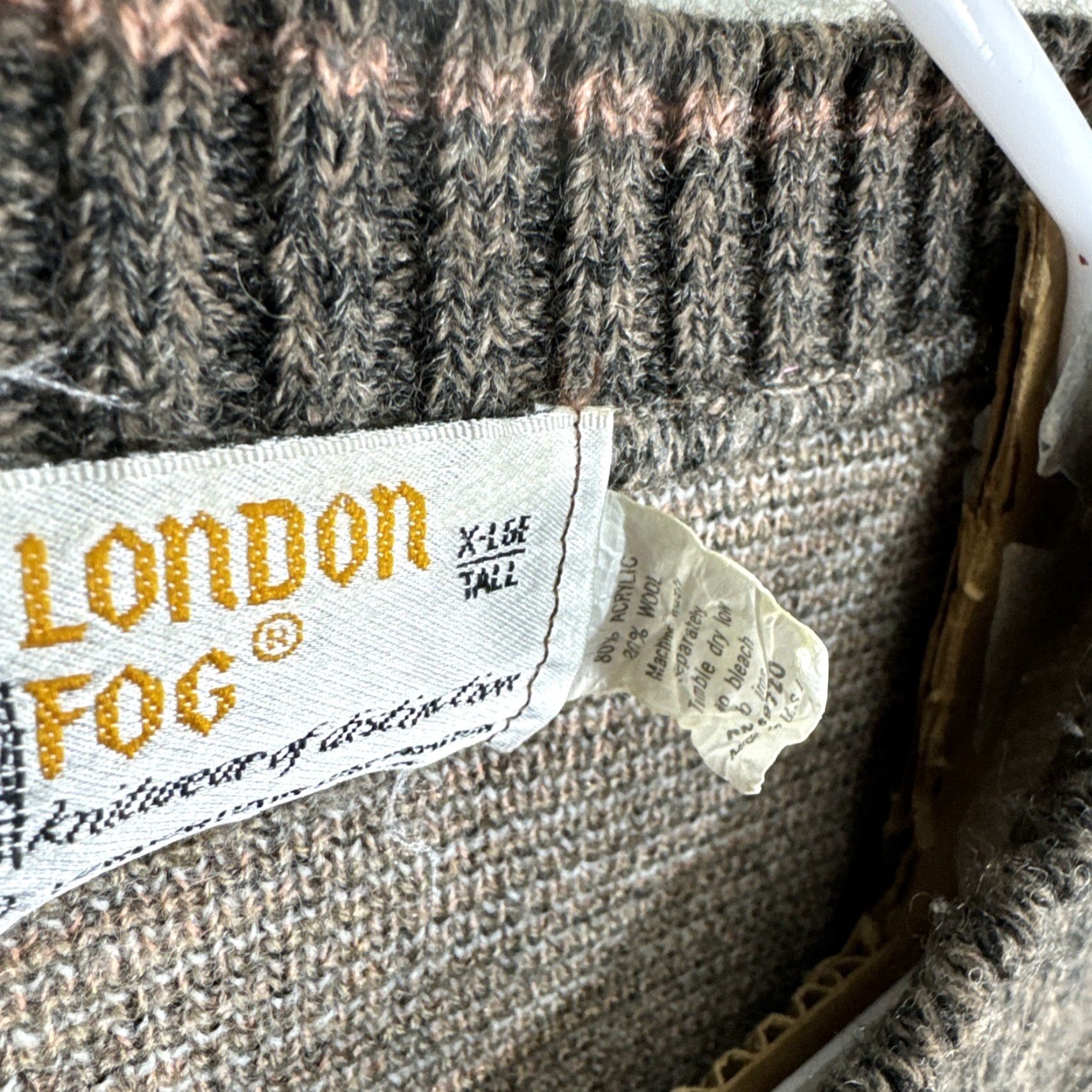 London Fog VINTAGE London Fog Sweater Mens XL Brown Knit Pullover Geometric 90s Lounge Casual Travel Heavyweight Wool Acrylic Crew Neck Long Sleeve Logo Cropped? Size US XL / EU 56 / 4 - 3 Thumbnail
