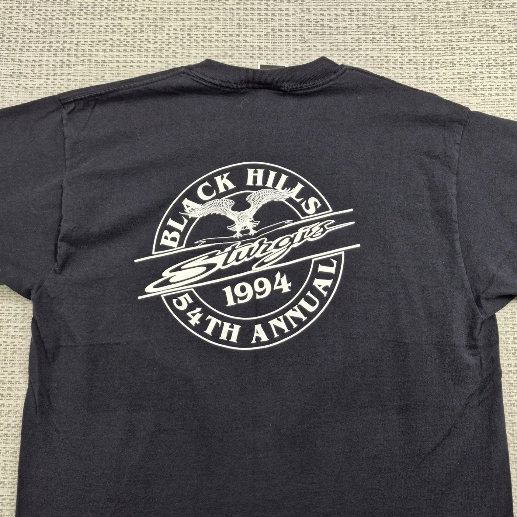 Tultex VINTAGE Tultex Shirt Mens XL Black Biker Black Hills Sturgis 1994 Eagle Tee Size US XL / EU 56 / 4 - 6 Thumbnail