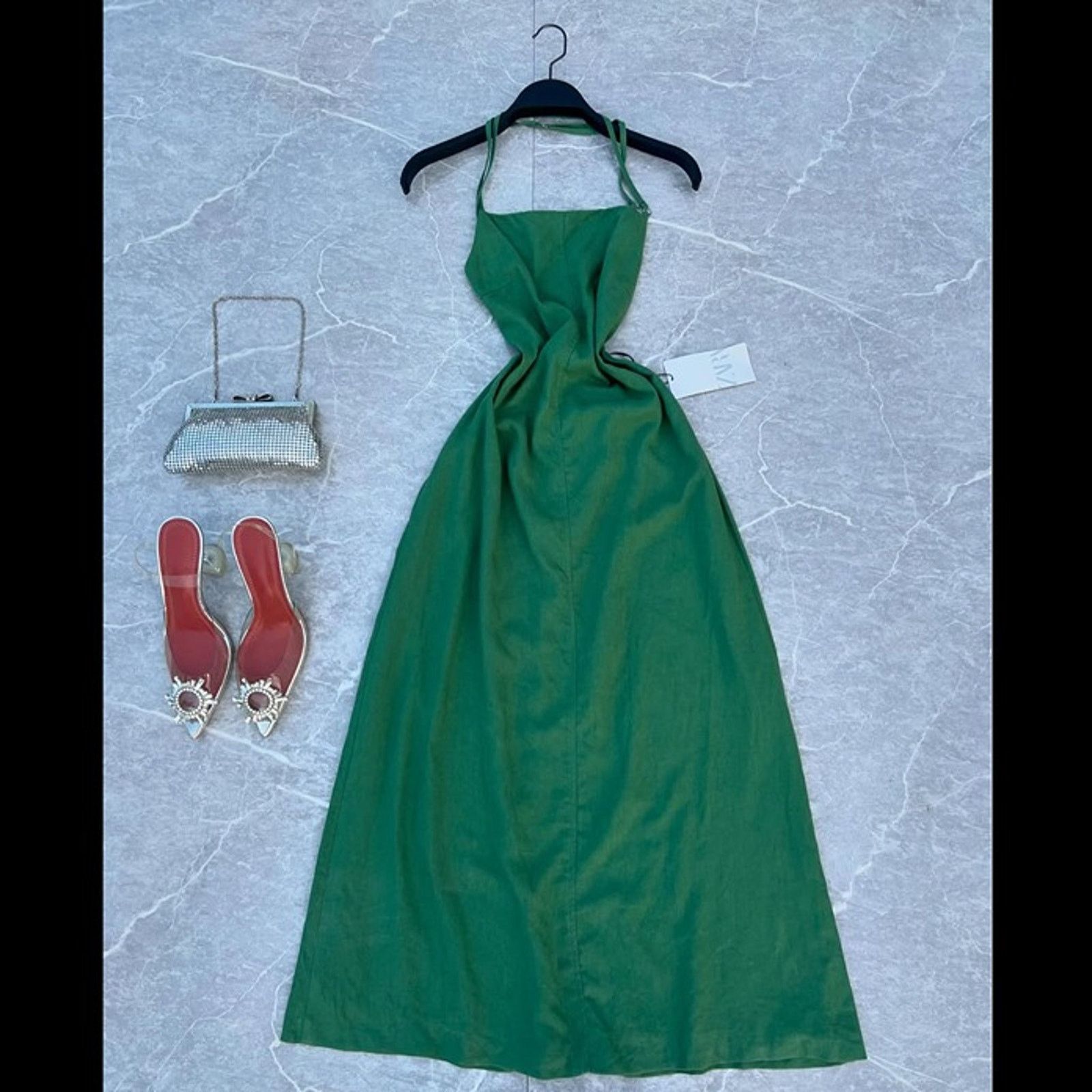 linen yellow dress August night linen dress main image 1