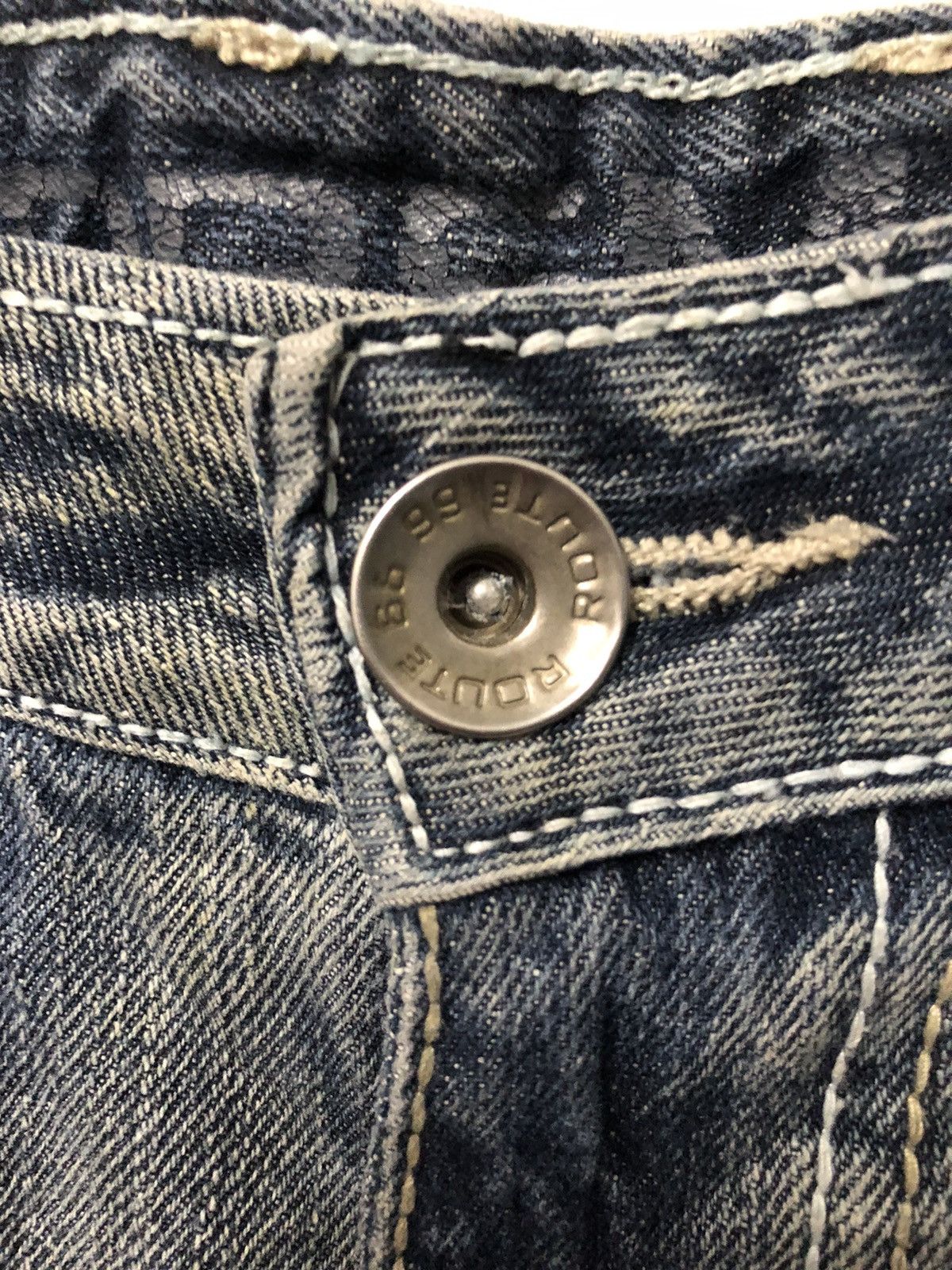 Route 66 Vtg Route 66 Embroidered Pocket Faded Blue Jeans Size US 35 - 6 Thumbnail