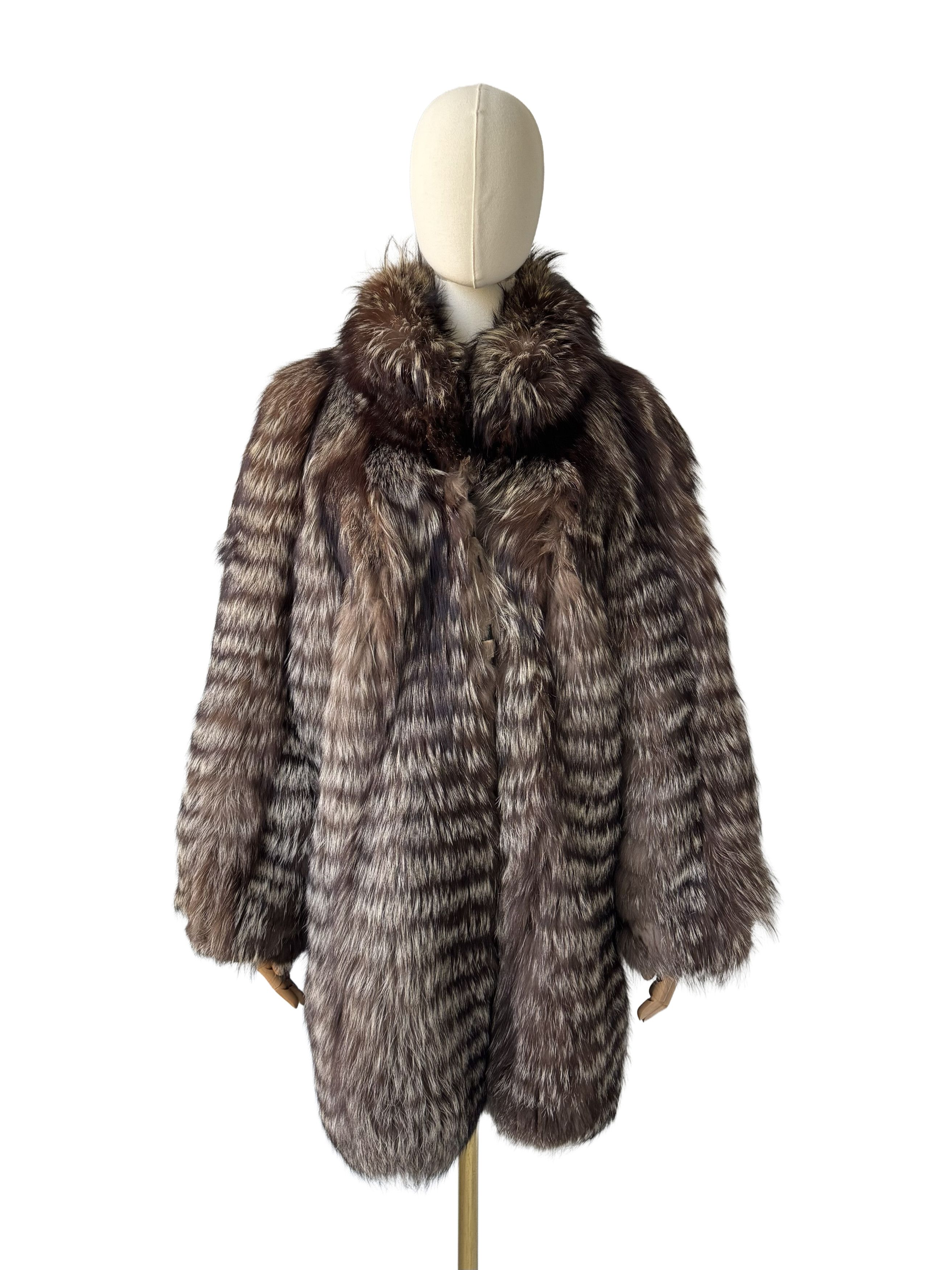 Vintage Vintage Real Fur Coat Brown Long Fur Jacket Winter Luxury Size XL / US 12-14 / IT 48-50 - 2 Thumbnail