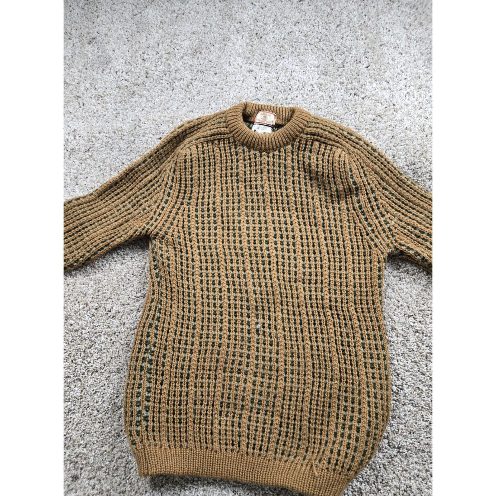 Vintage VINTAGE The Inn Shop Sweater Medium Brown Waffle Knit Scotland 100% Wool 70s Size US M / EU 48-50 / 2 - 3 Thumbnail