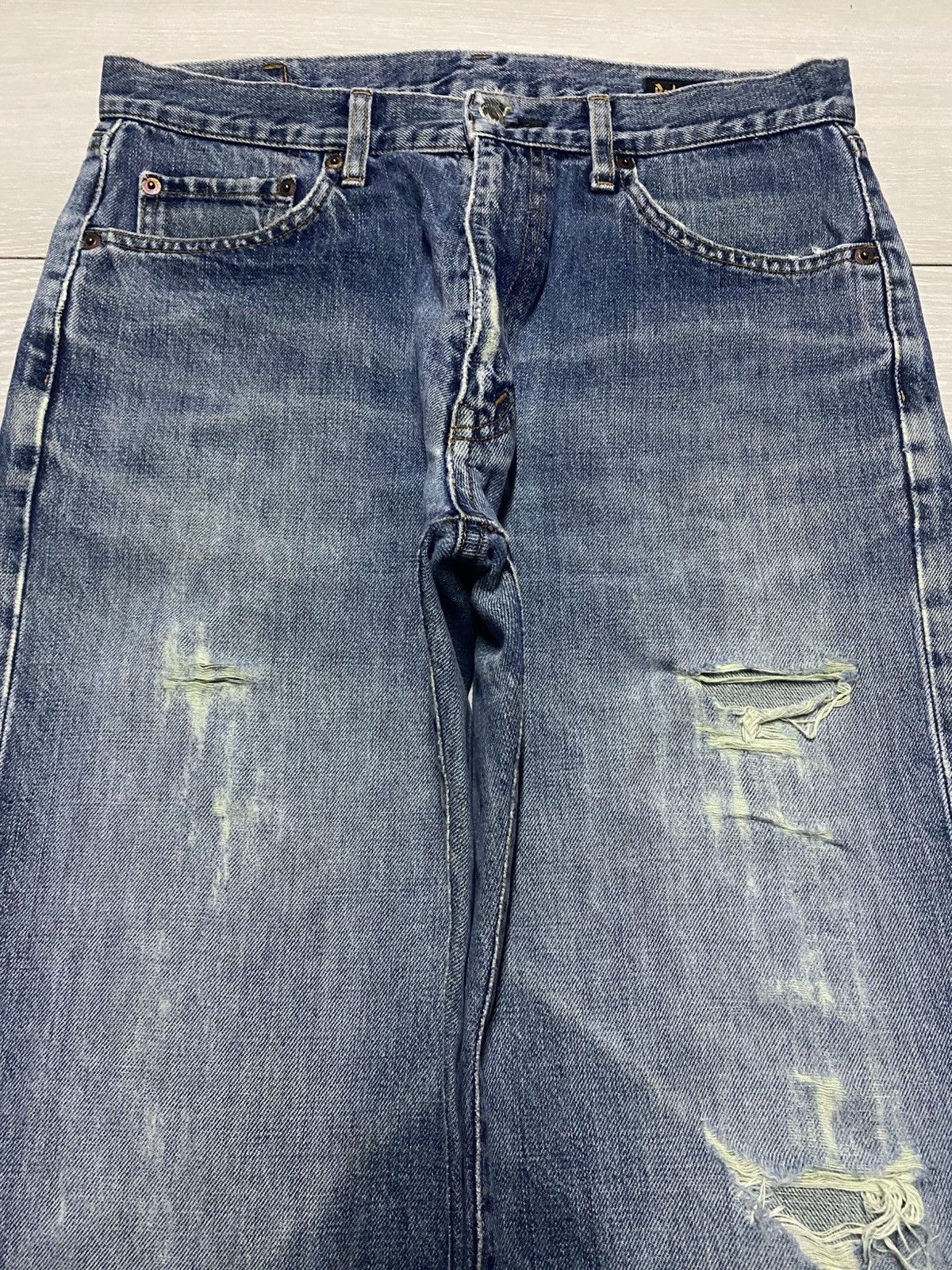 Japanese Brand Vintage Bobson Faded Distressed Baggy Jeans Size US 31 - 3 Thumbnail