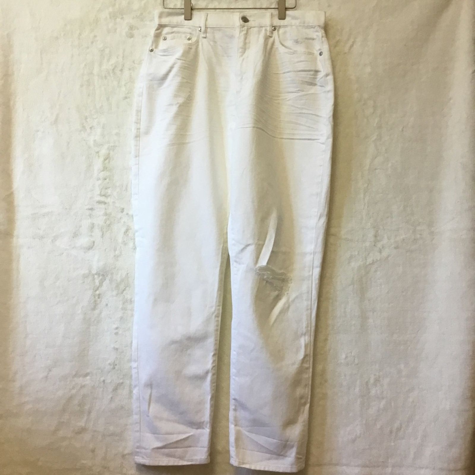 Loft Loft White High Waist Boyfriend Jeans Size 29" - 2 Thumbnail