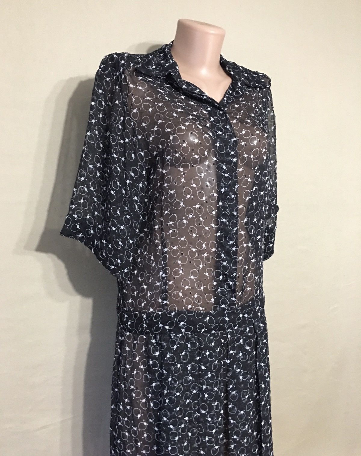 Chloe See by Chloe Black Chiffon Dress Strawberry Size EU34 US2 Size XS / US 0-2 / IT 36-38 - 3 Thumbnail