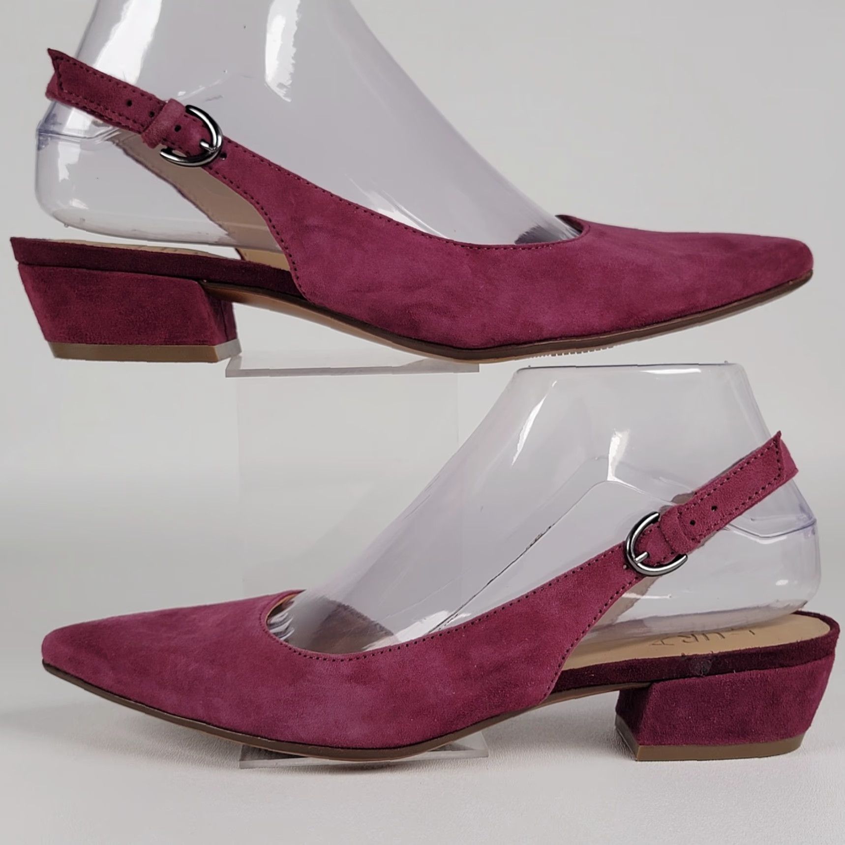 Naturalizer Naturalizer Banks Wild Rose Pink Suede Slingback Strap Flats Women’s Flat Buckle Closure Pink Suede Flats Size US 7 / IT 37 - 5 Thumbnail