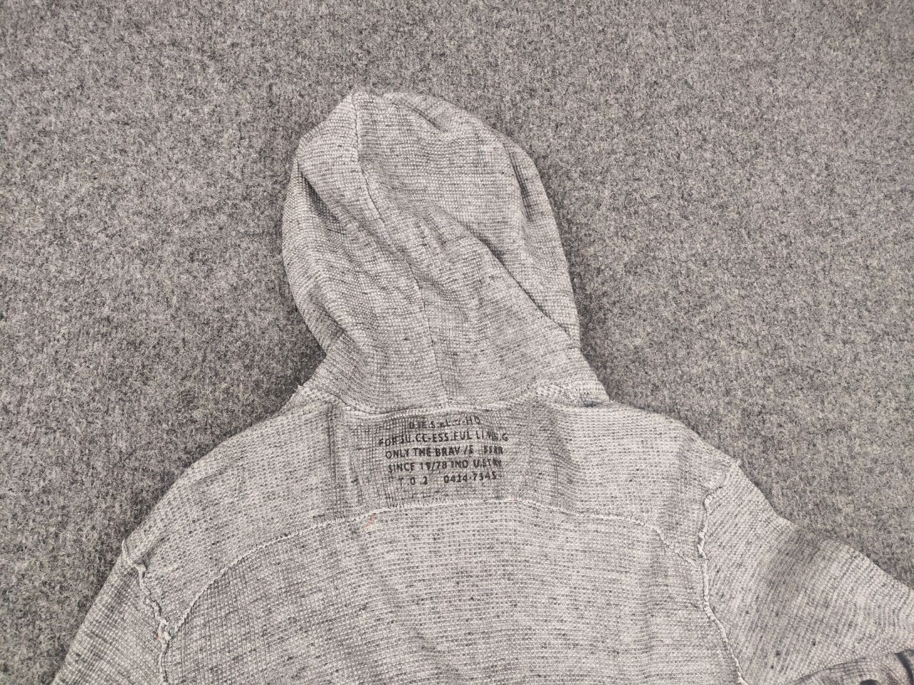 Diesel Vintage Diesel Logo Y2K Grey Cotton Structure Zip Hoodie Size US L / EU 52-54 / 3 - 12 Thumbnail