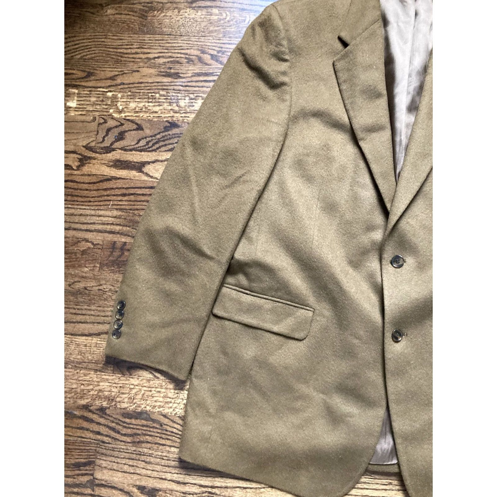 Vintage Nathan David 100% Cashmere Blazer Mens Brown Sport Coat Two Button 46L Long Chest 46 Jacket Coat Blazer Mens Brown Cashmere Nathan David Size 46R - 2 Thumbnail