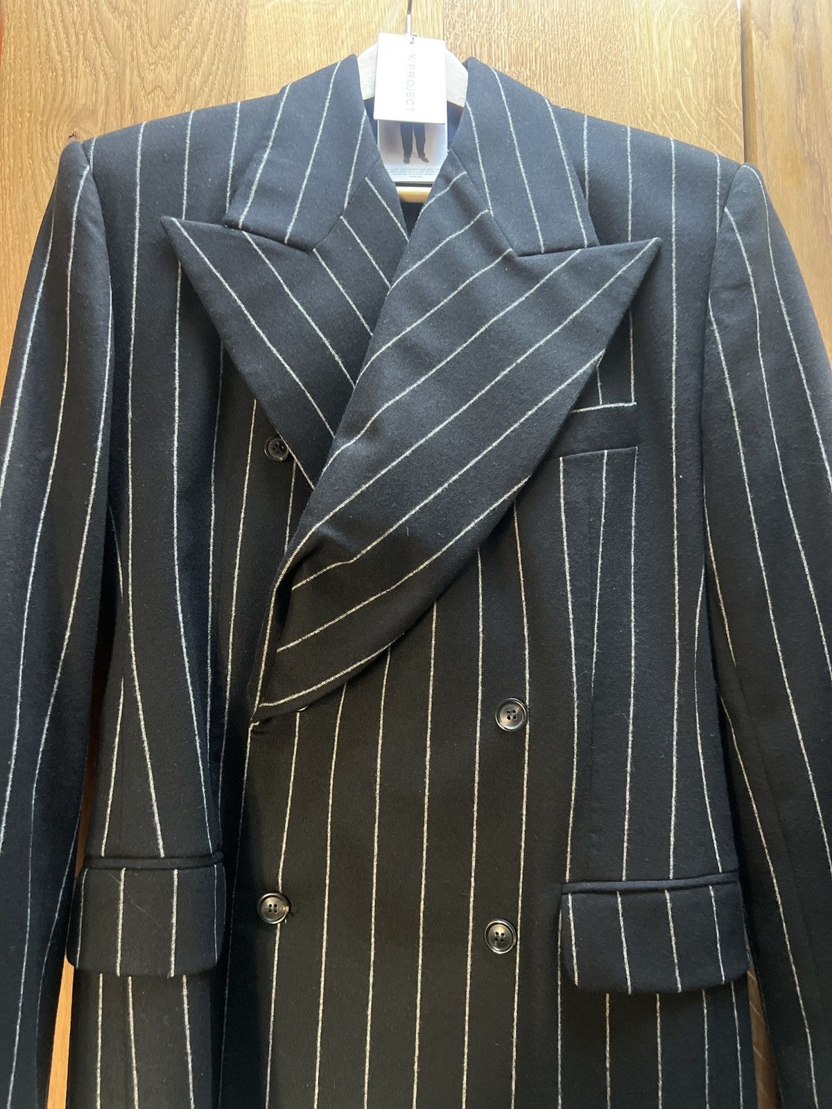Y/Project Y project blazer w pinstripe Size 46S - 4 Thumbnail