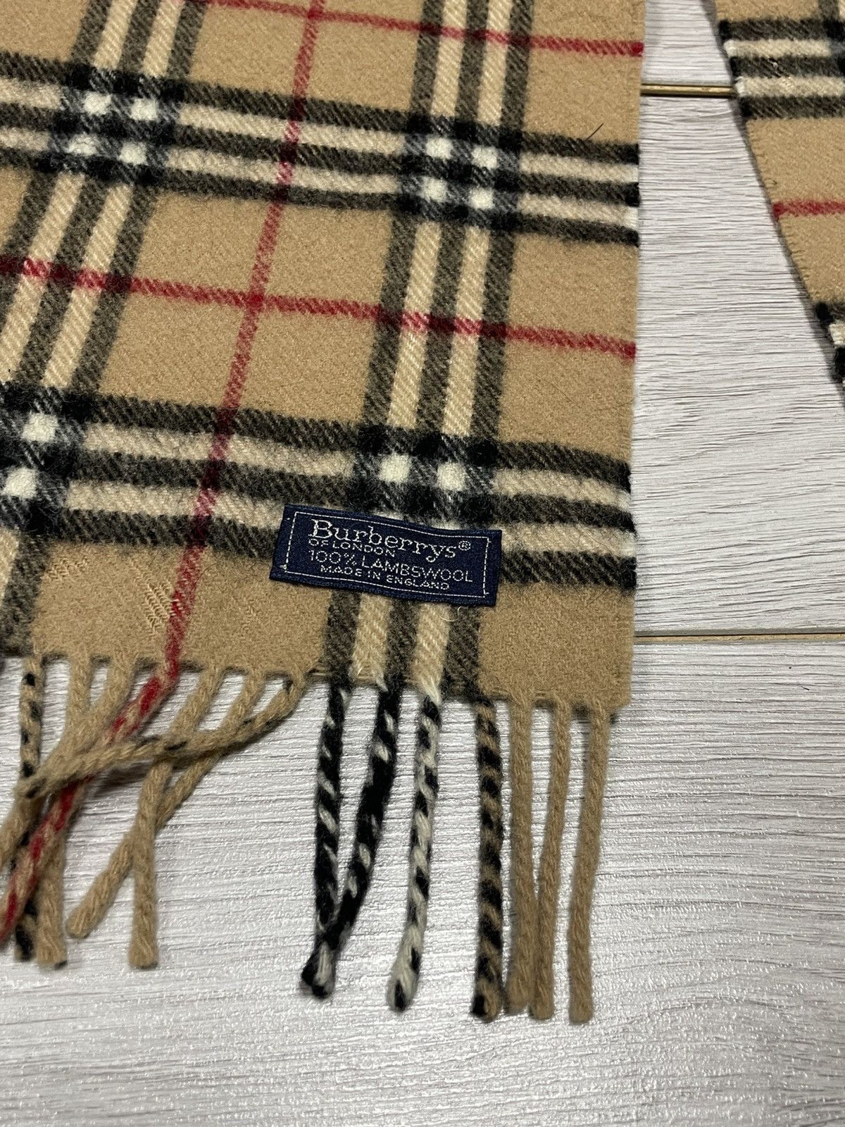 Burberry Burberry nova check sand over print cashmere wool scarf Size ONE SIZE - 5 Thumbnail