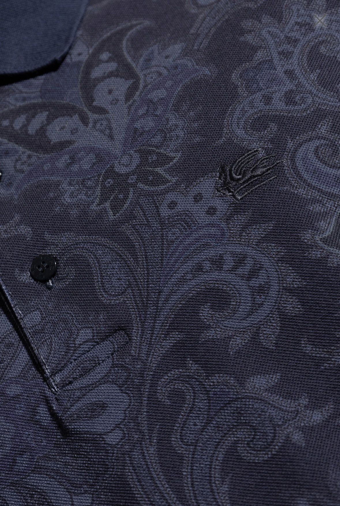Etro Etro Milano Paisley Polo Shirt Navy Blue Cotton Short Sleeve Size US L / EU 52-54 / 3 - 5 Thumbnail