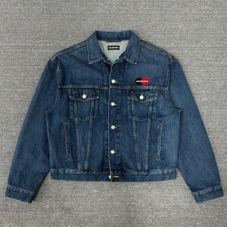 Balenciaga Balenciaga Blue Mastercard Embroidered Logo Denim Jacket-25 Size US M / EU 48-50 / 2 - 1 Thumbnail