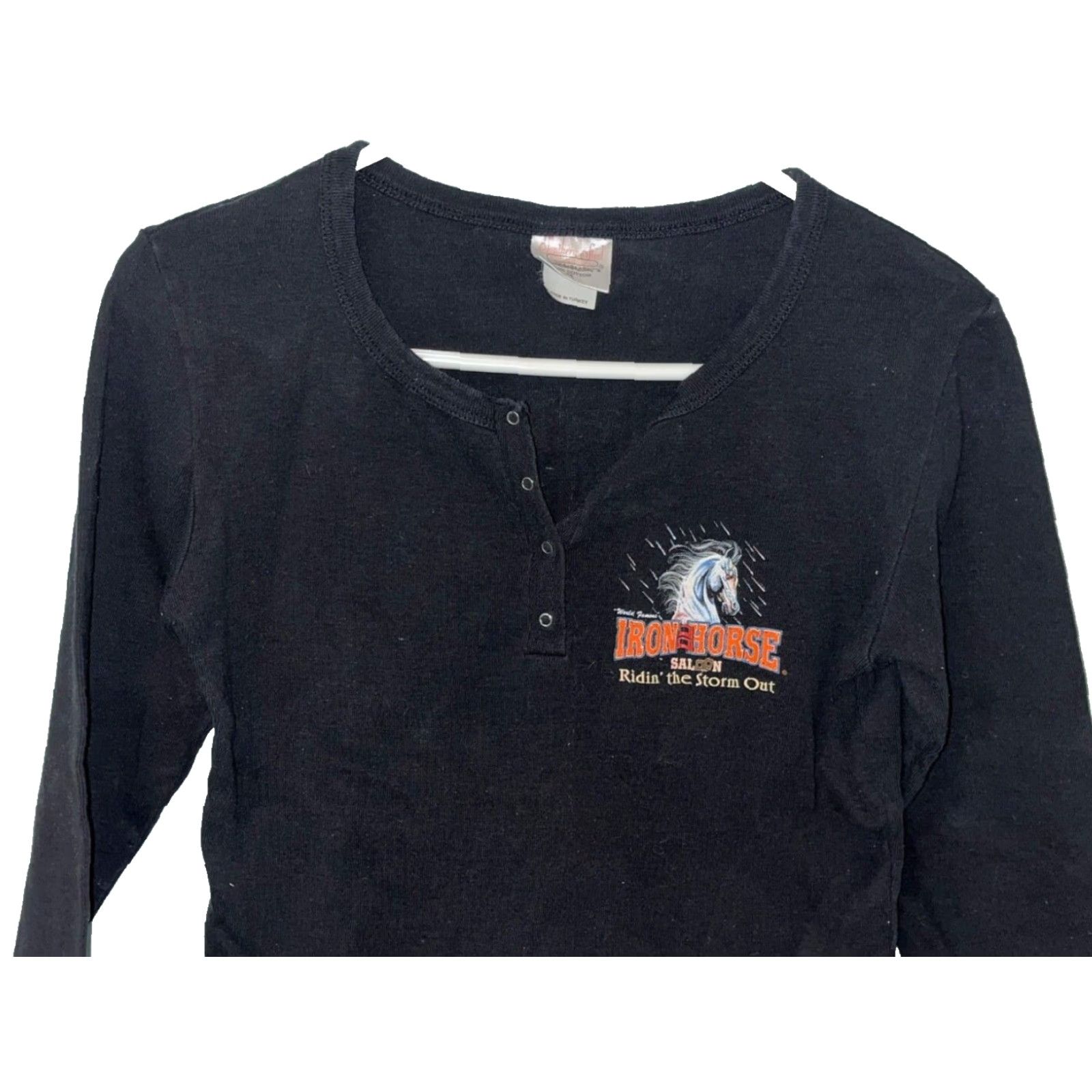 Vintage VINTAGE Iron Horse Saloon 2004 Biketoberfest Women's Sz. M Henley Harley Motorcycle Size M / US 6-8 / IT 42-44 - 4 Thumbnail