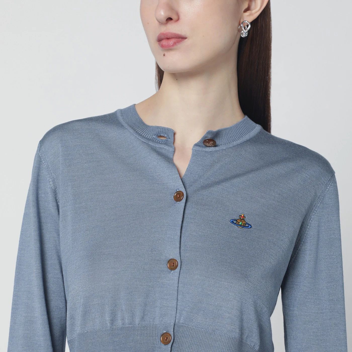 Vivienne Westwood o1d2blof0526 Wool And Silk Cardigan in Blue Size L / US 10 / IT 46 - 4 Thumbnail