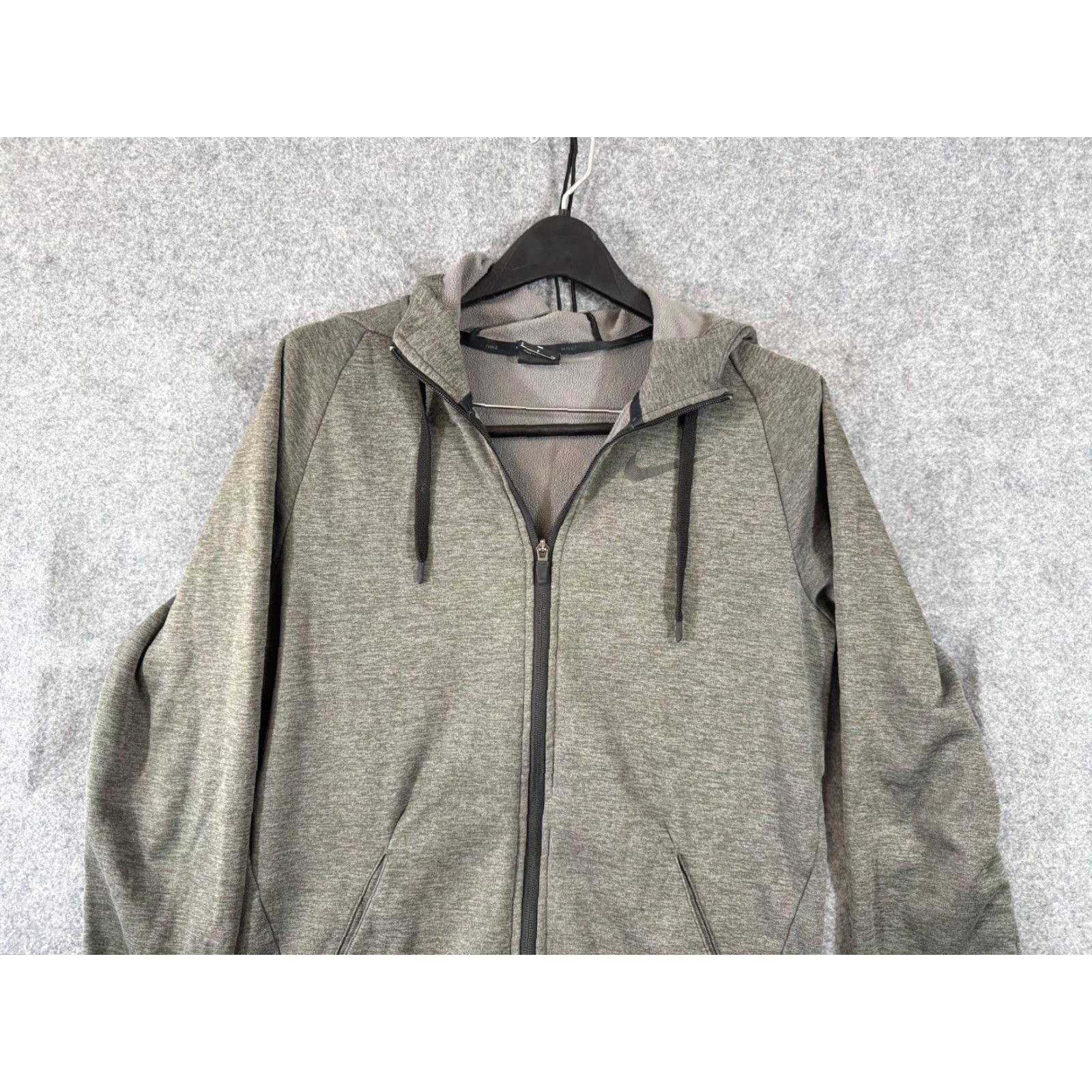 Nike Nike Dri Fit Hoodie Mens S Heather Gray Full Zip Fleece Lined Raglan Sleeve Logo Size US S / EU 44-46 / 1 - 2 Thumbnail