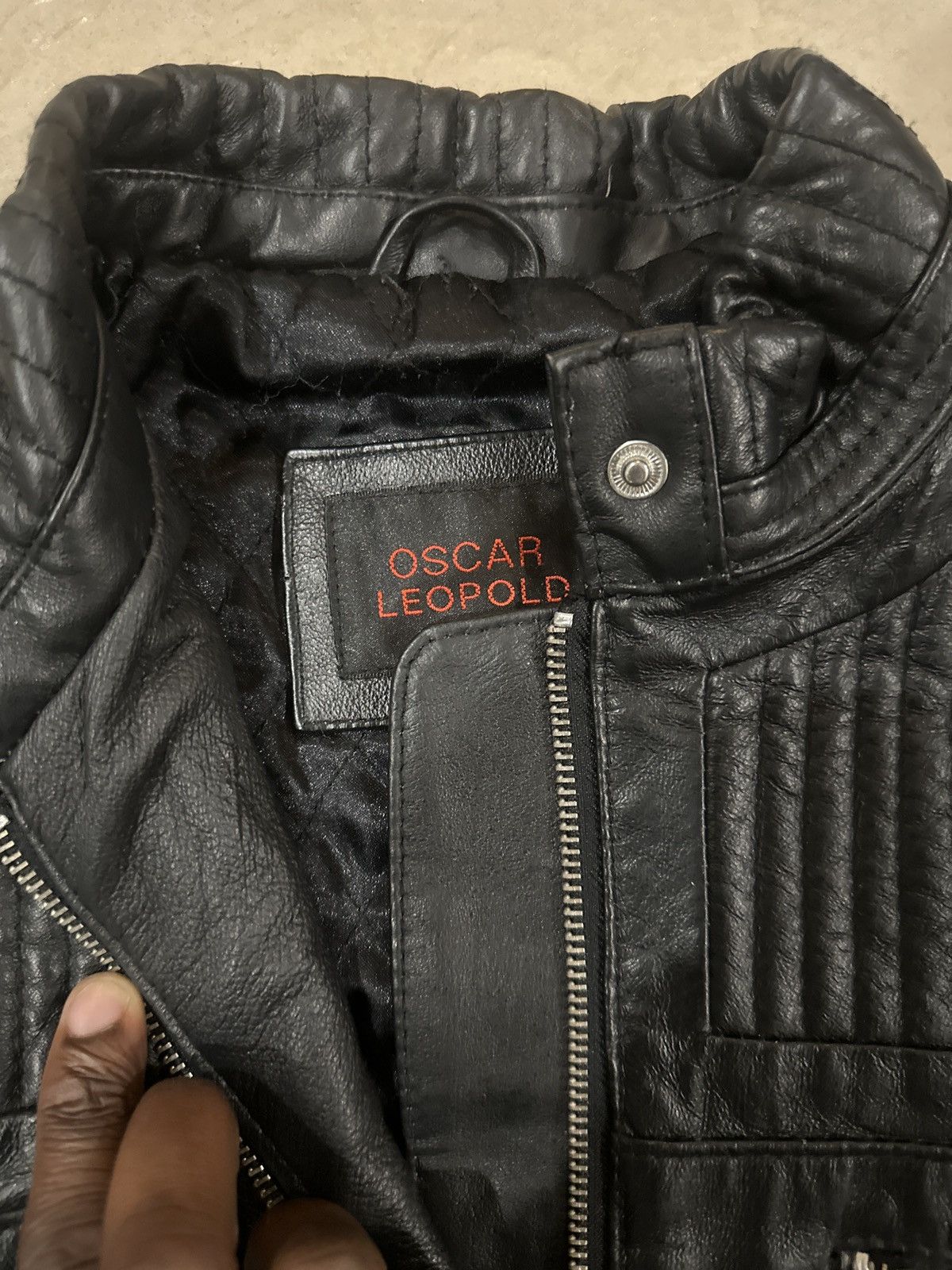 Other Oscar Leopold Leather Biker Jacket Size US L / EU 52-54 / 3 - 4 Thumbnail
