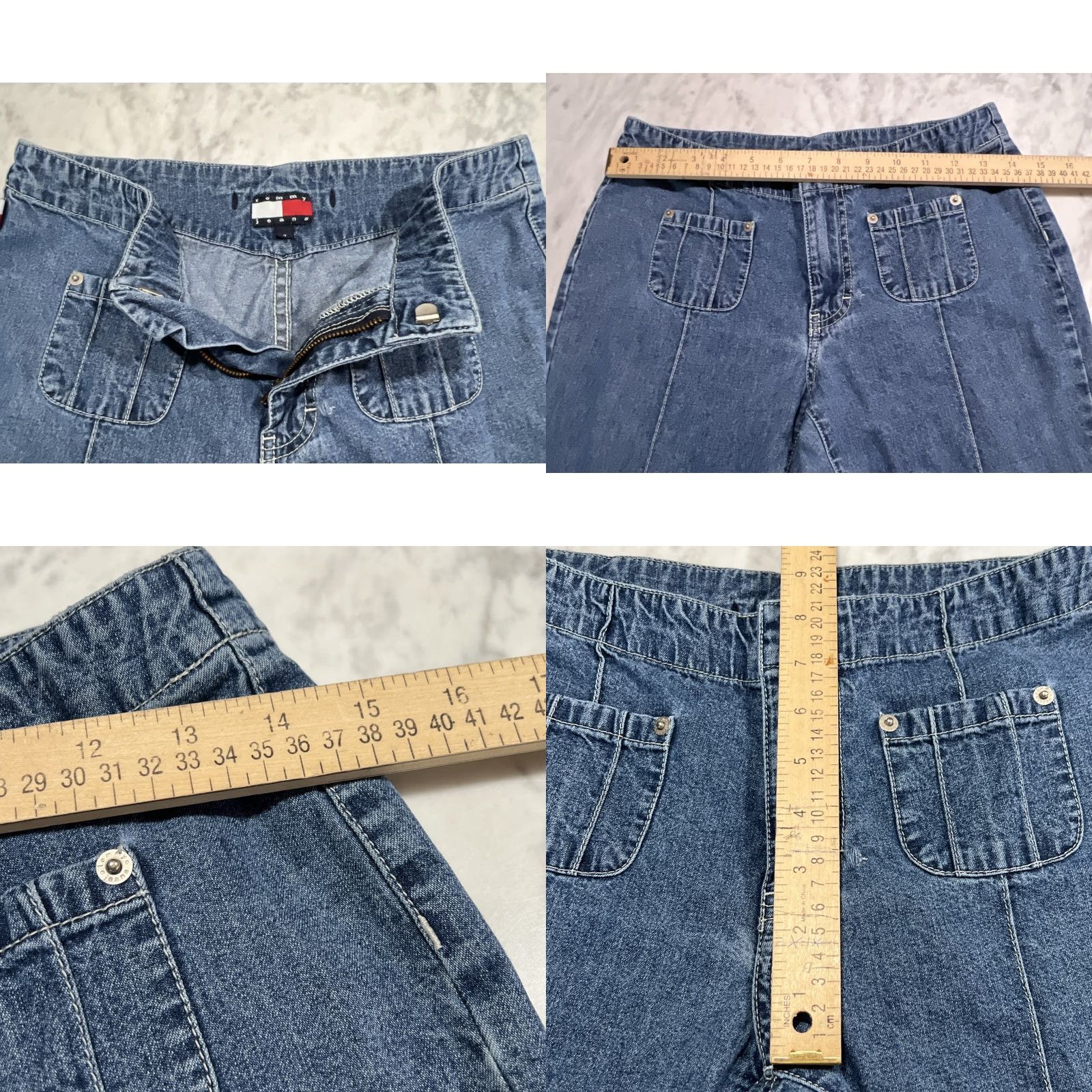 Tommy Hilfiger VINTAGE Tommy Hilfiger Jeans Womens 7 Bell Bottoms Bare Back Boho Cottagecore Bell Bottoms Denim 100% Cotton Blue Jeans Womens Mens? Size 28" / US 6 / IT 42 - 8 Thumbnail
