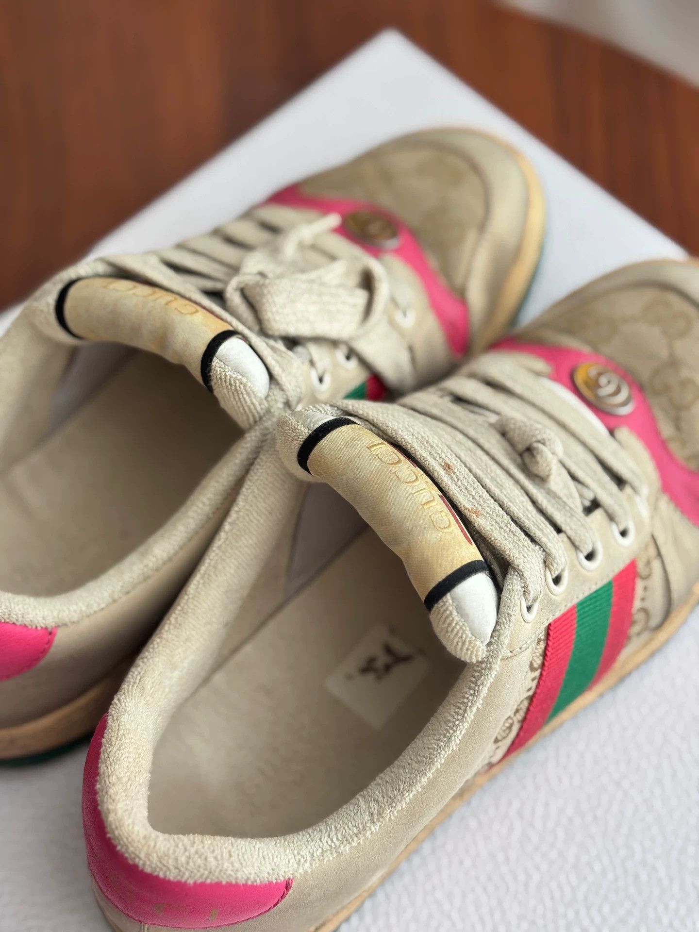Gucci GUCCI Screener Leather Sneaker Women's 36 Ebony 95 New Size US 5 / IT 35 - 4 Thumbnail