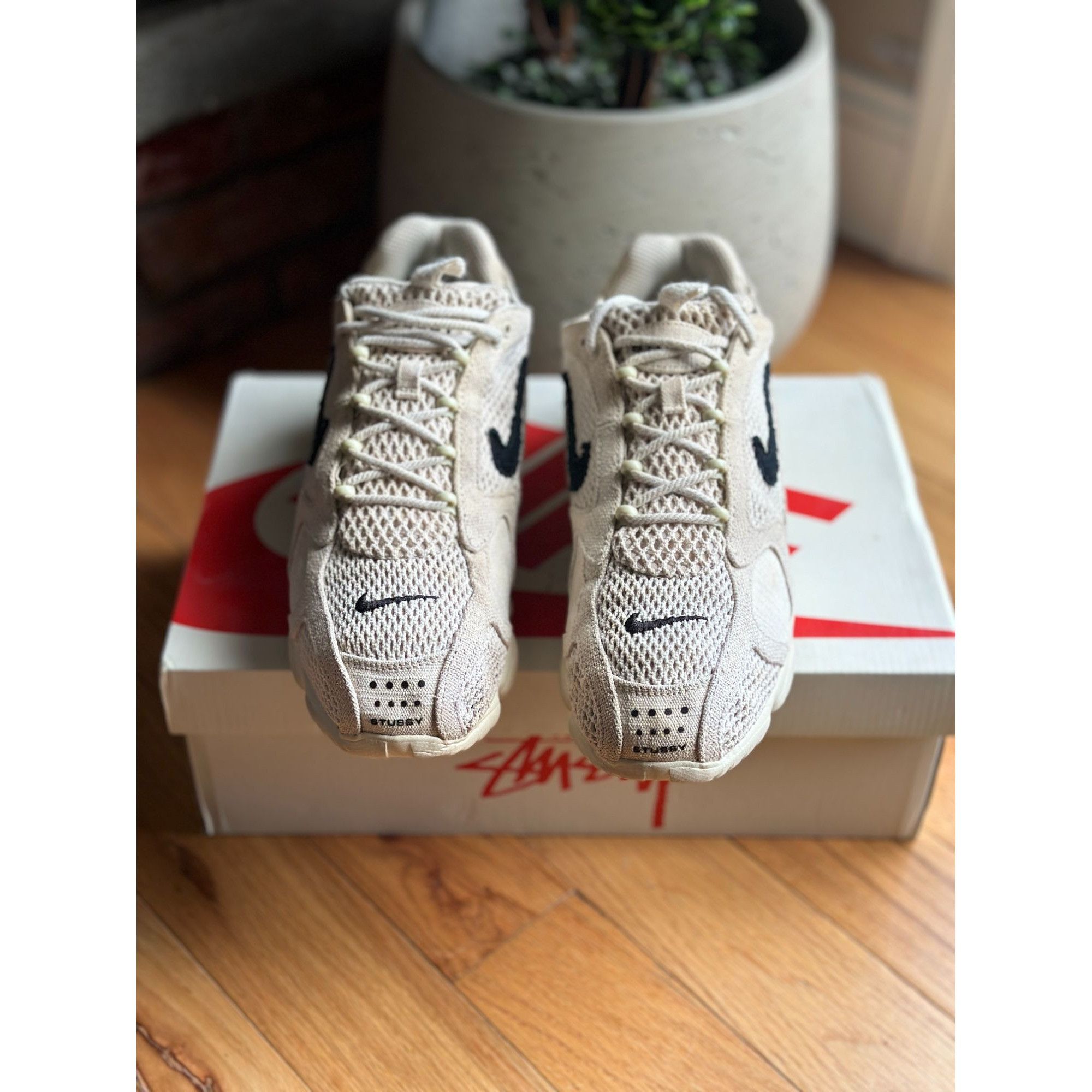 Nike NIKE STUSSY X AIR ZOOM SPIRIDON CAGED 2 'FOSSIL' LIMITED SOL Size US 12 / EU 45 - 3 Thumbnail