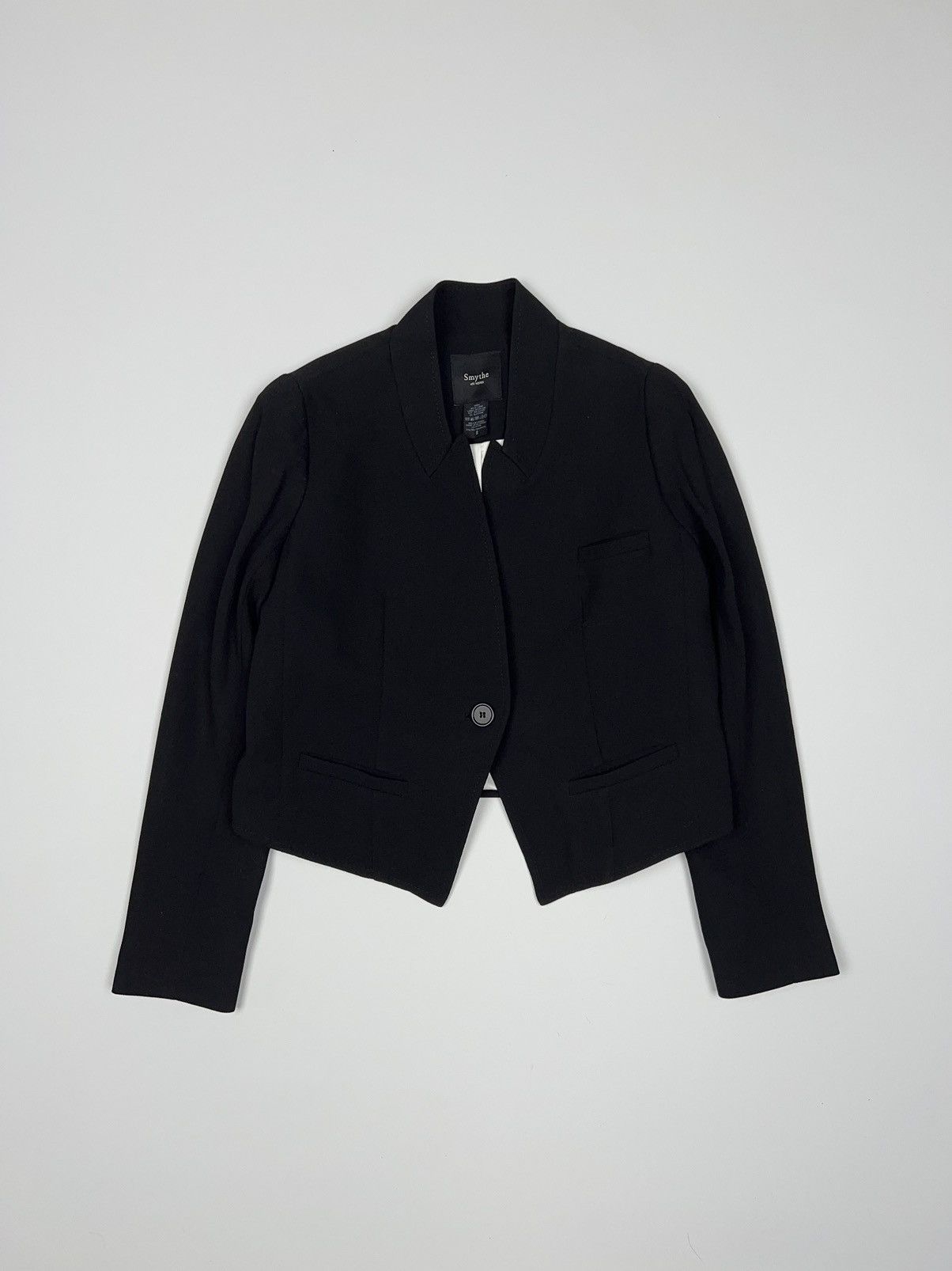 image of Smythe Crop Blazer Wool Women’S Jacket Canada in Black, Women's (Size Medium)