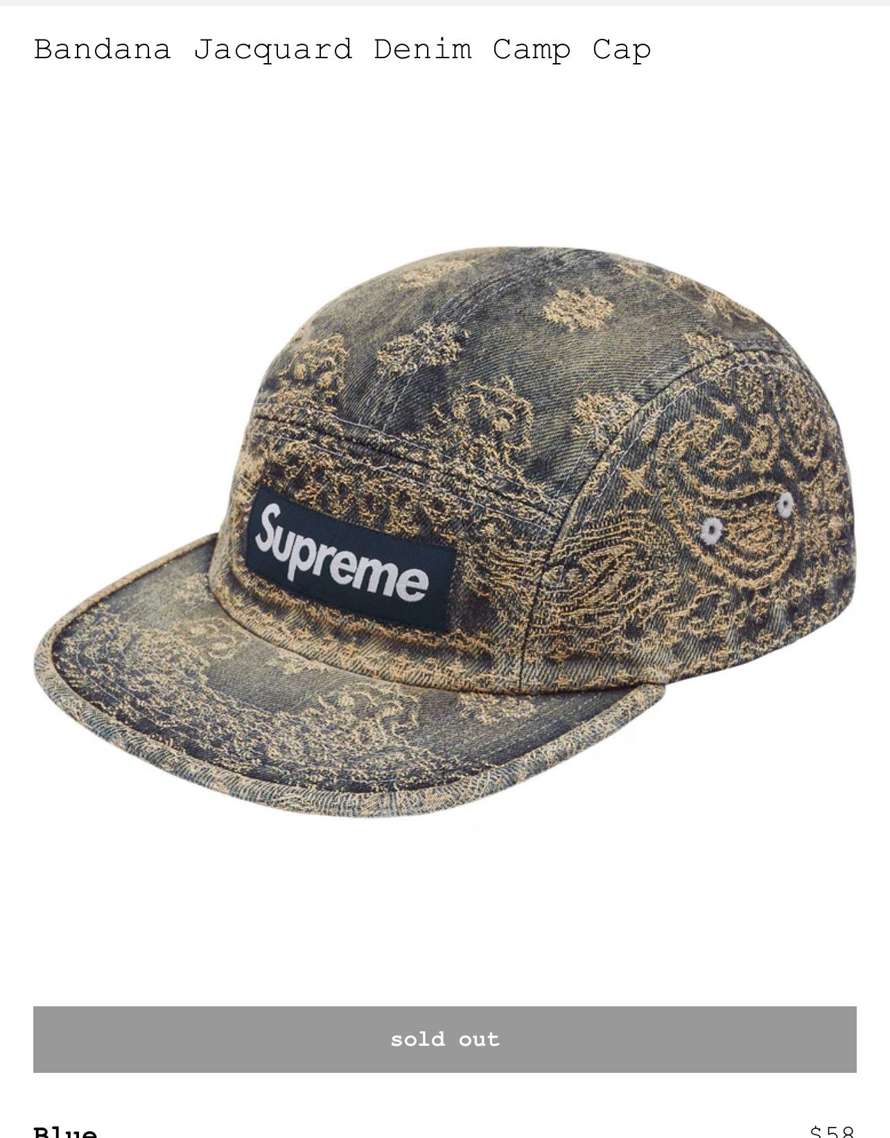 Supreme Bandana Camp Cap | Grailed