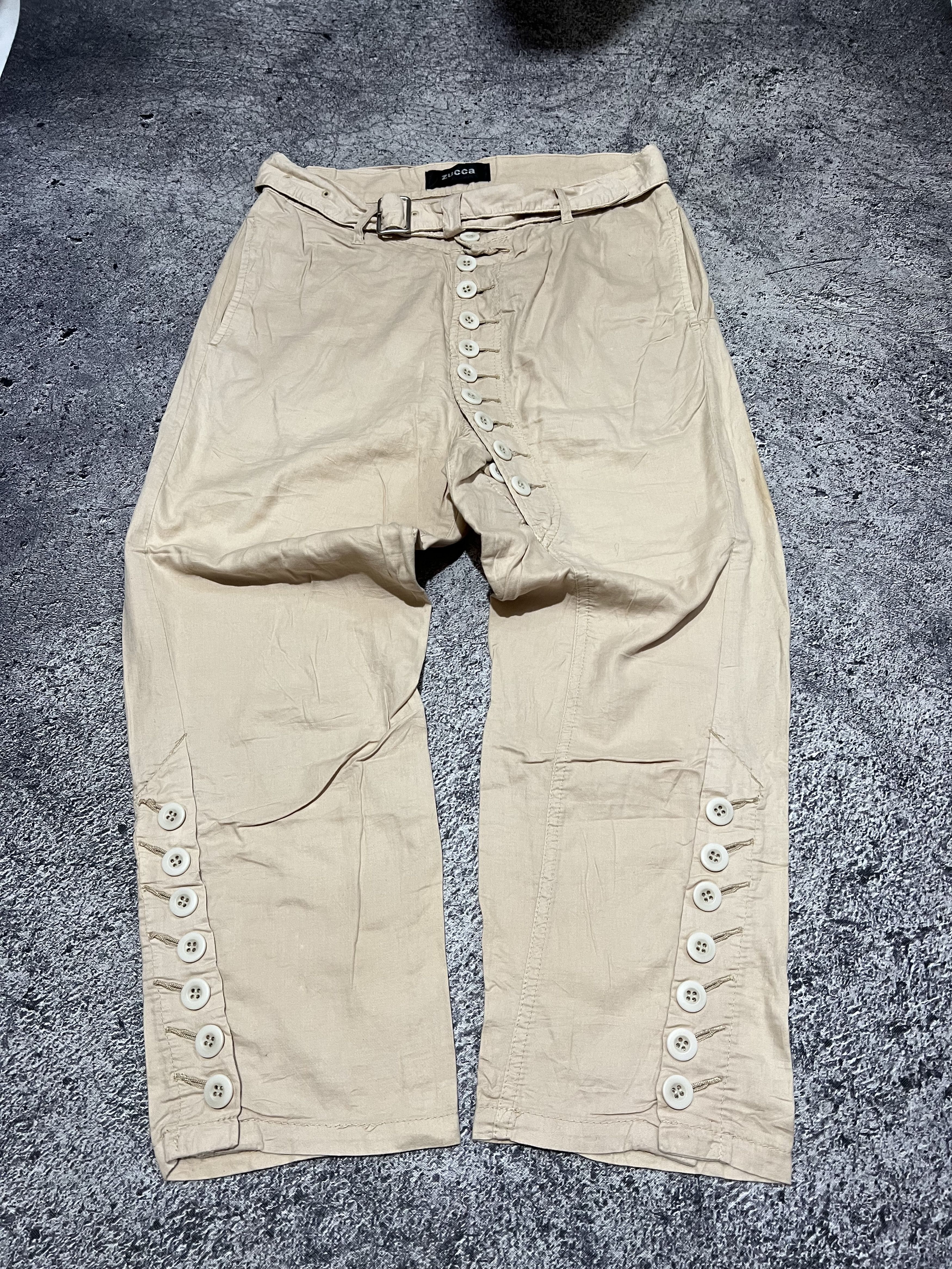 Issey Miyake 2000s Zucca Belted and Buttoned Asymmetric Pants Size US 30 / EU 46 - 1 Thumbnail