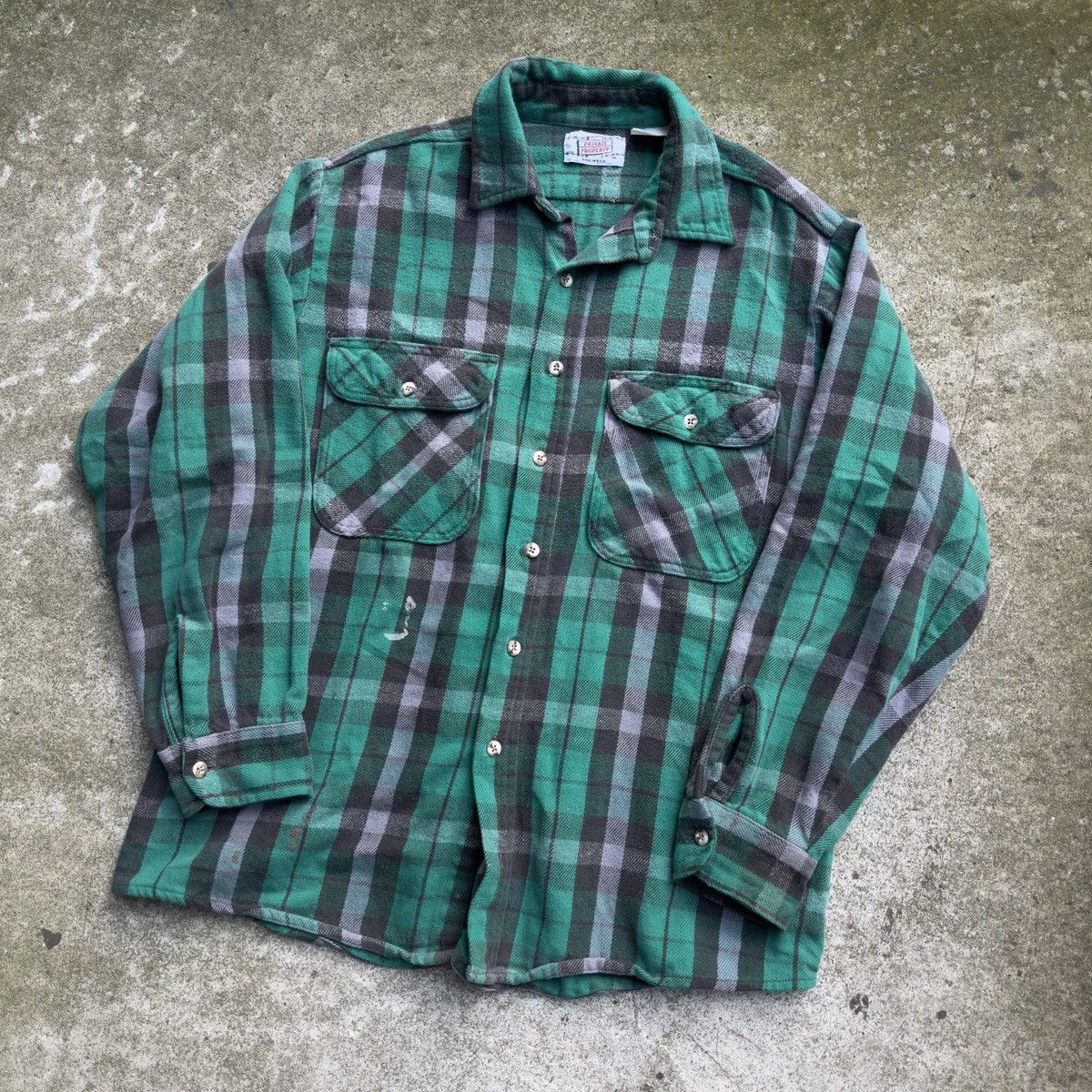 Vintage Thrashed Faded Distressed Plaid Flannel Shirt ERD Grunge Size US XL / EU 56 / 4 - 3 Thumbnail