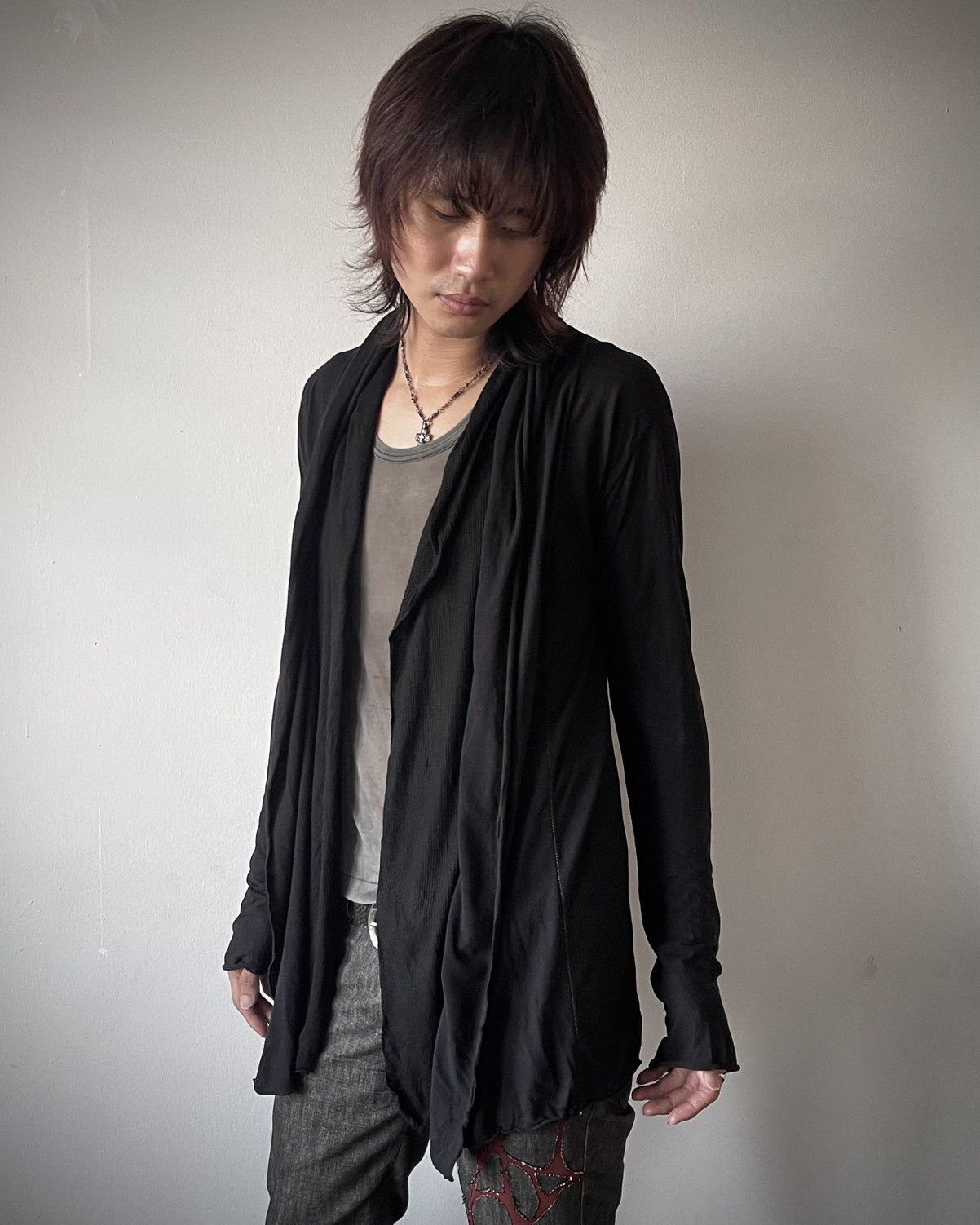 Japanese Brand Royal Flash Contrast Stitching Layered Draped Cape Size US M / EU 48-50 / 2 - 2 Thumbnail