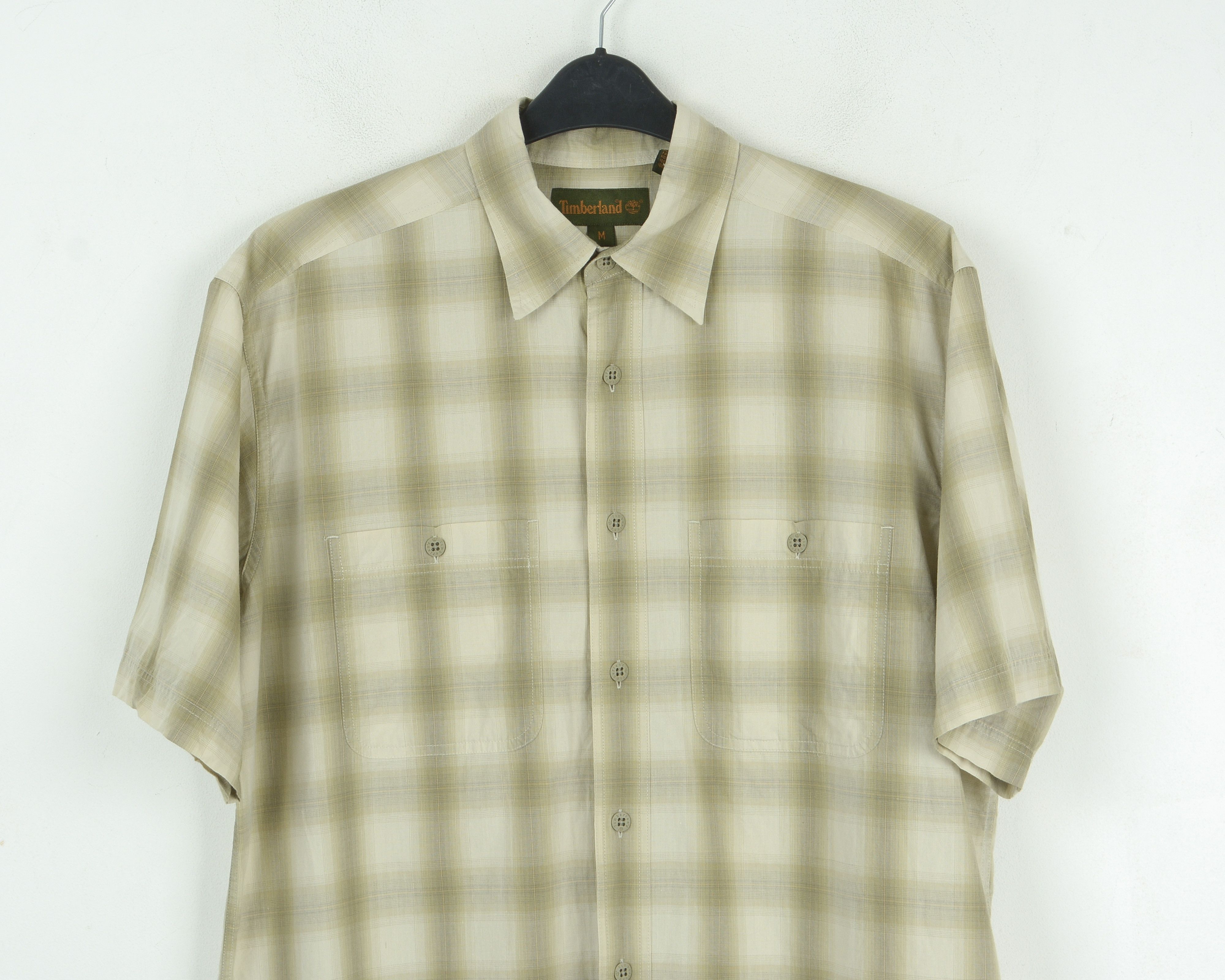 Timberland M Shirt Short Sleeved Button Up Plaid Check Tartan Top Size US M / EU 48-50 / 2 - 2 Thumbnail