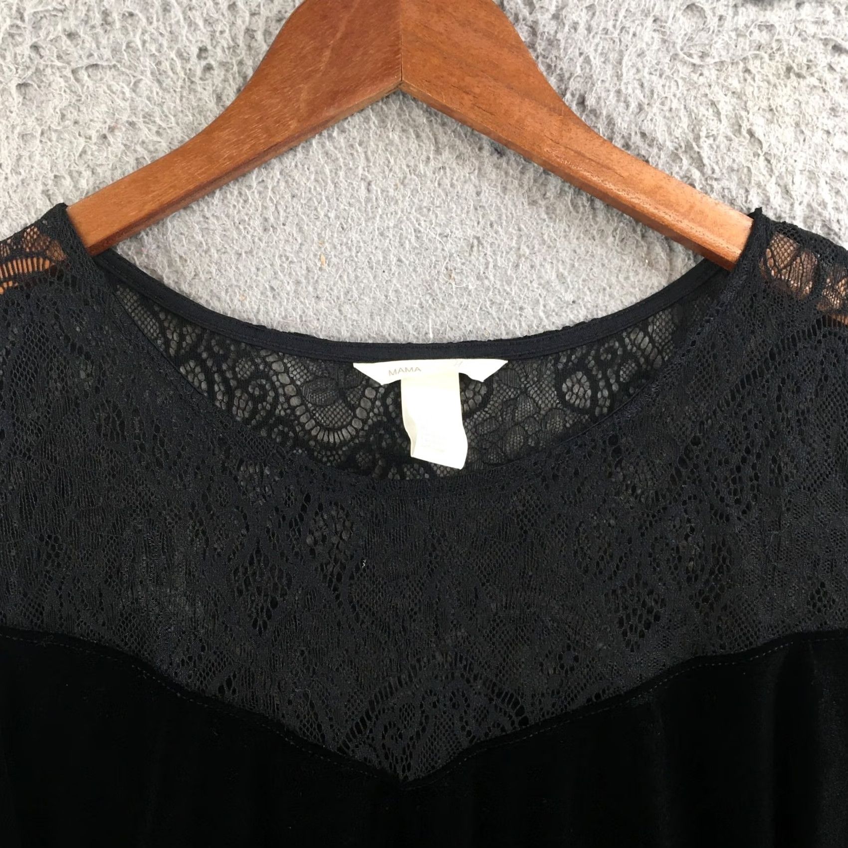 H&M H&M MAMA Dress Womens XL Black Lace Sleeve Sheath Midi Bodycon Stretch Cocktail Size XL / US 12-14 / IT 48-50 - 3 Thumbnail