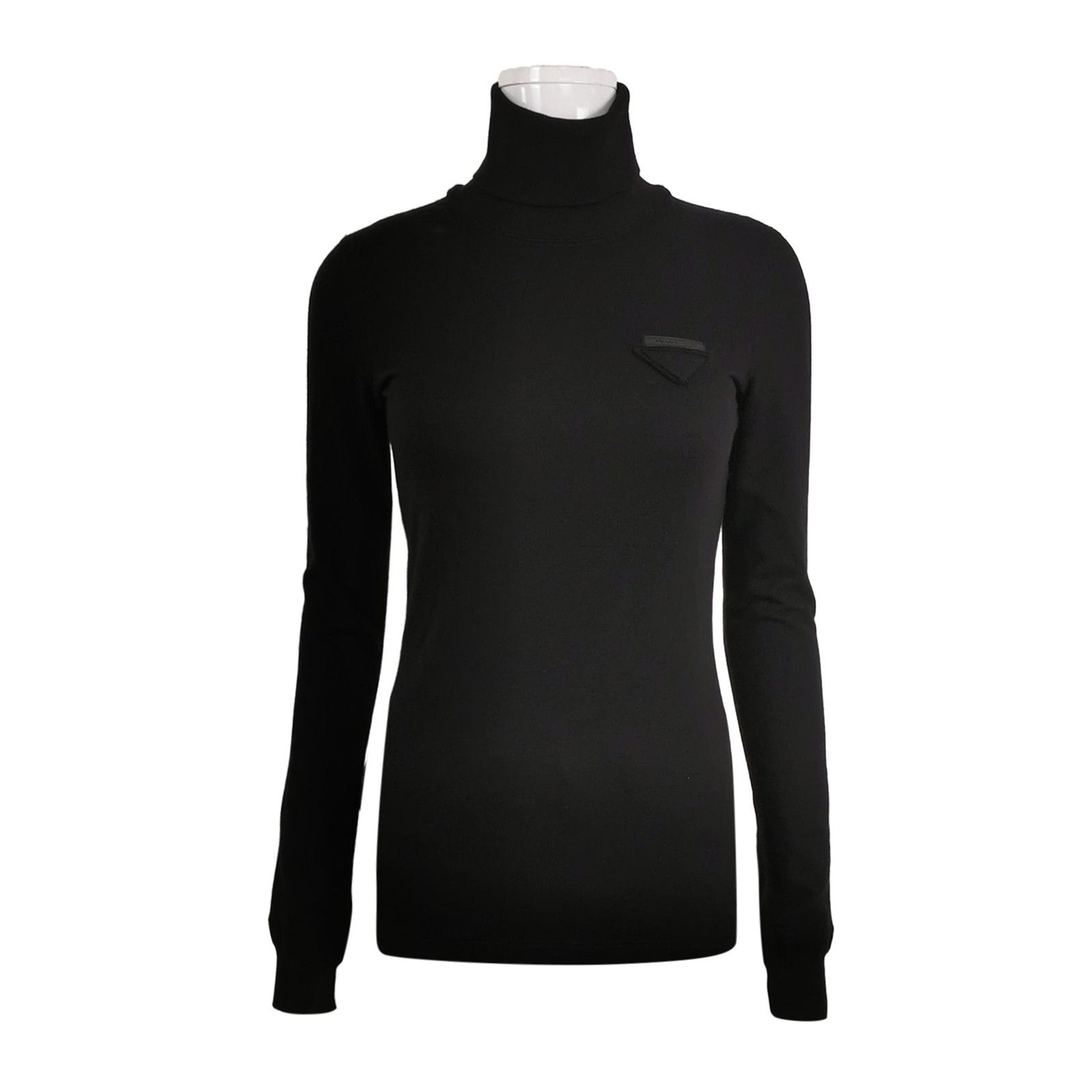 Prada Wool-Cashmere Blend Black Long Sleeve Sweater 0089