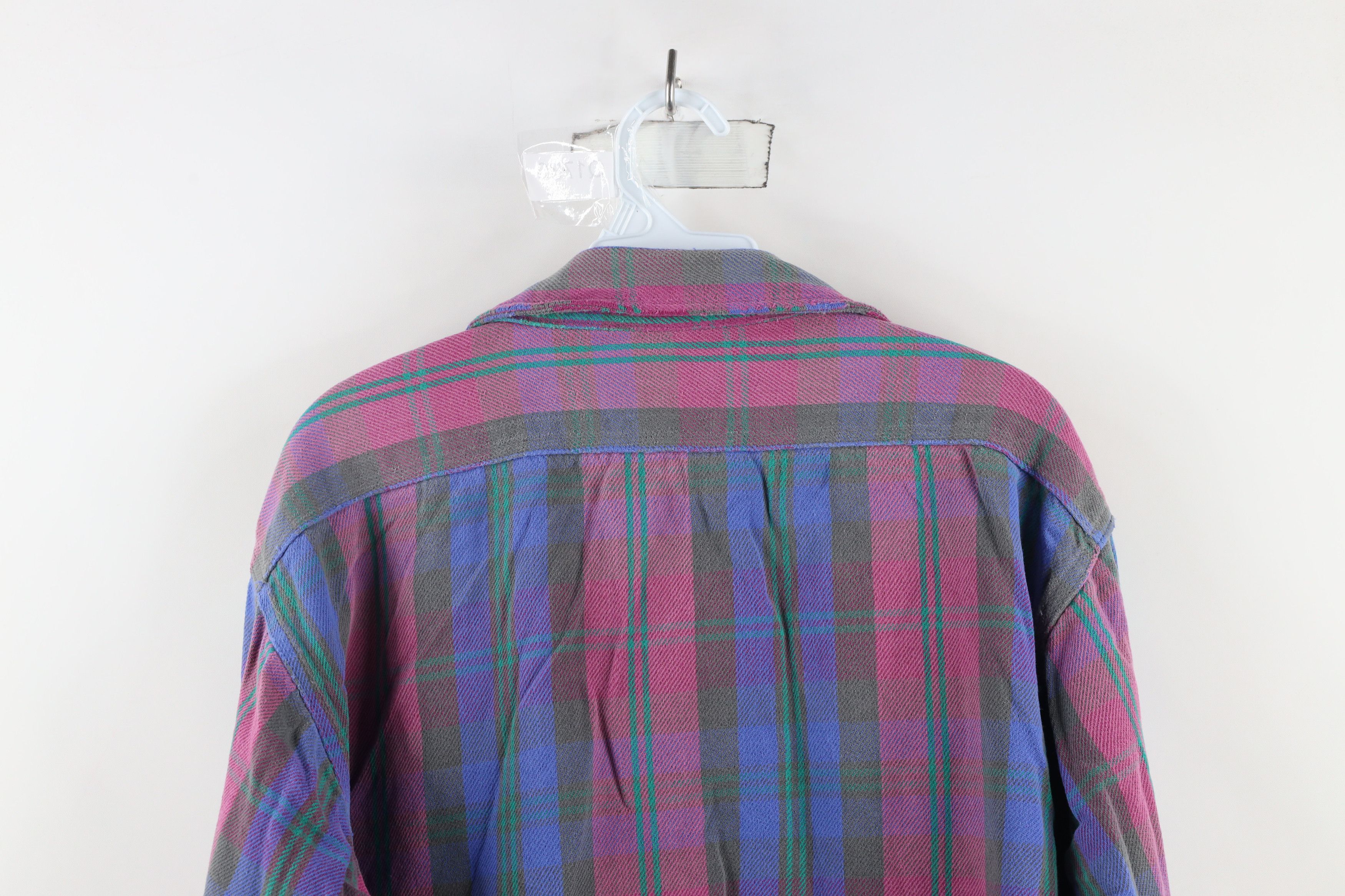 Vintage Vintage 70s Streetwear Flannel Button Shirt Plaid USA Size US XL / EU 56 / 4 - 16 Thumbnail