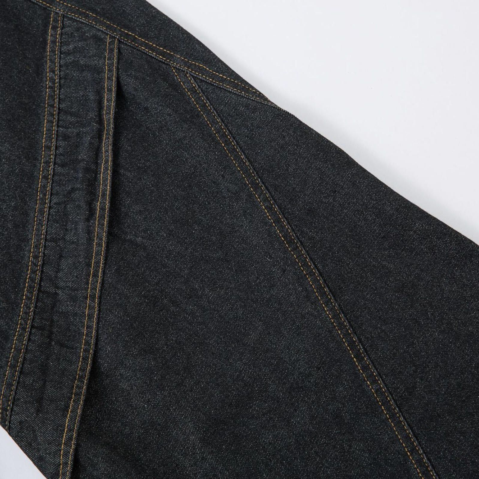 Japanese Brand Textured Curved Wide Leg Jeans Size US 32 / EU 48 - 3 Thumbnail