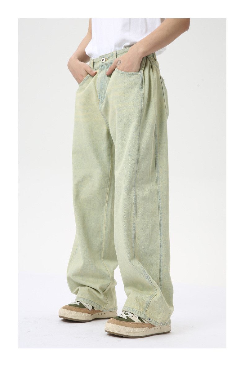 Japanese Brand × Jean Distressed washed paneled straight-leg wide-leg jeans Size US 32 / EU 48 - 3 Thumbnail
