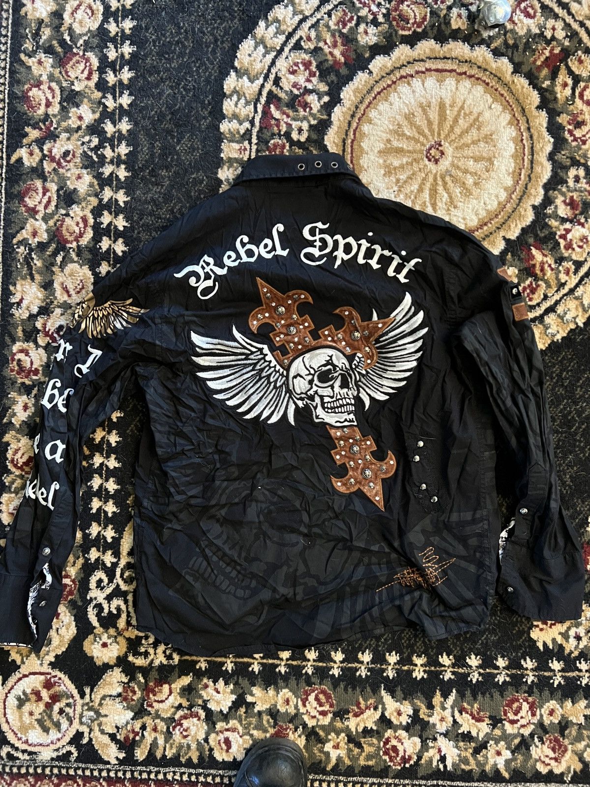Other CRAZY EMBROIDERED and STUDDED Rebel Spirit Button Up Size US L / EU 52-54 / 3 - 1 Thumbnail