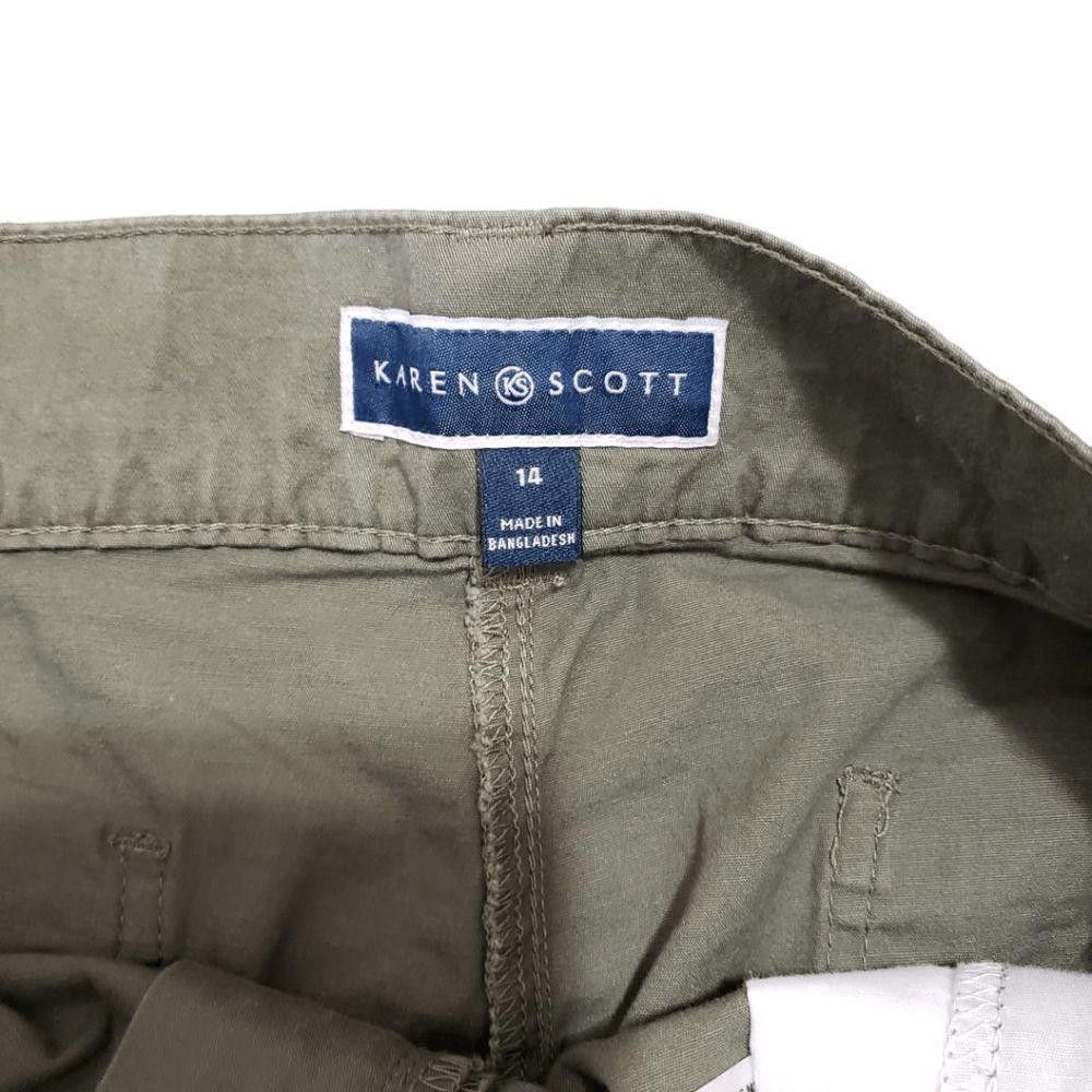 Designer CT149 Karen Scott Army Green Ladies Bermuda Shorts Size 14 Size 36" / US 14 / IT 50 - 3 Thumbnail