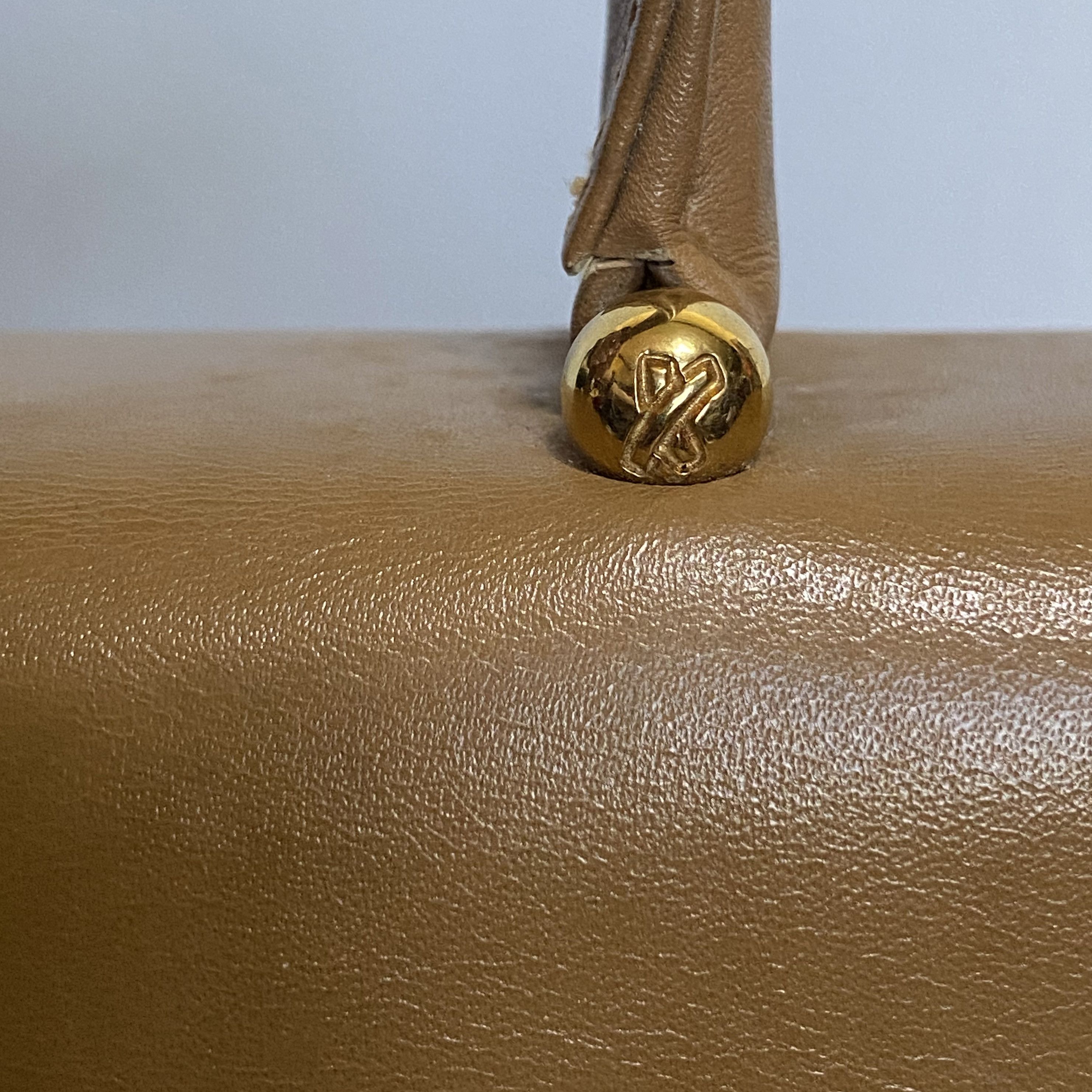 Paloma Picasso Vintage Tan Brown Leather Top Handle Bag Size ONE SIZE - 9 Thumbnail