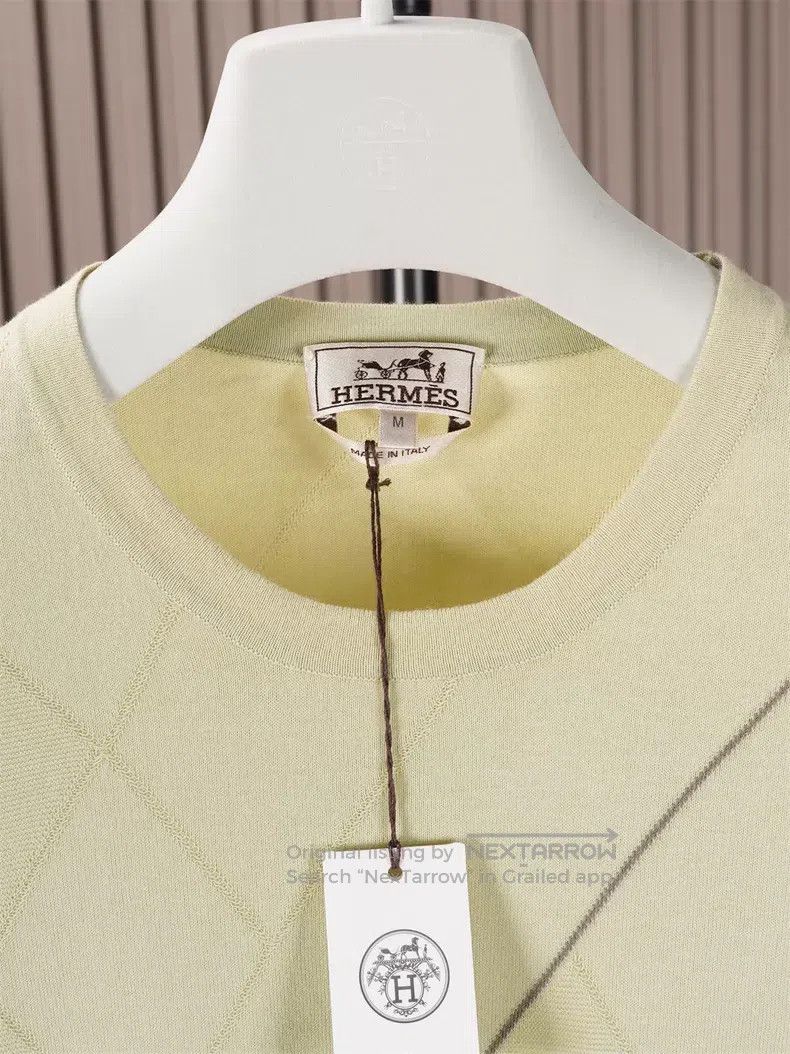 Hermes Hermes Knit Round Neck Pure Cotton Short Sleeve T-Shirt Size US M / EU 48-50 / 2 - 3 Thumbnail