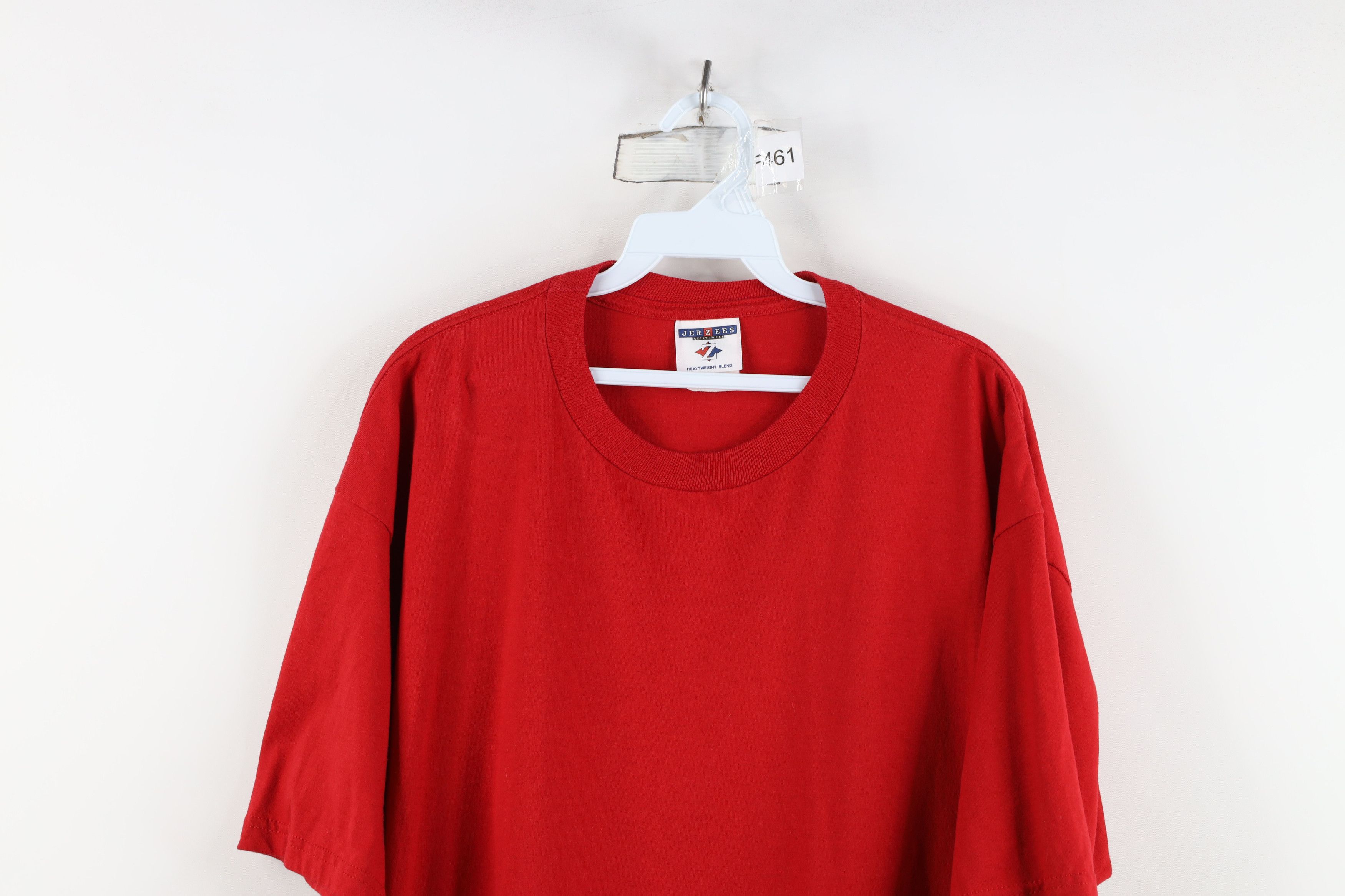 Vintage Vintage 90s Streetwear Heavyweight Short Sleeve T-Shirt Red Size US XL / EU 56 / 4 - 2 Thumbnail