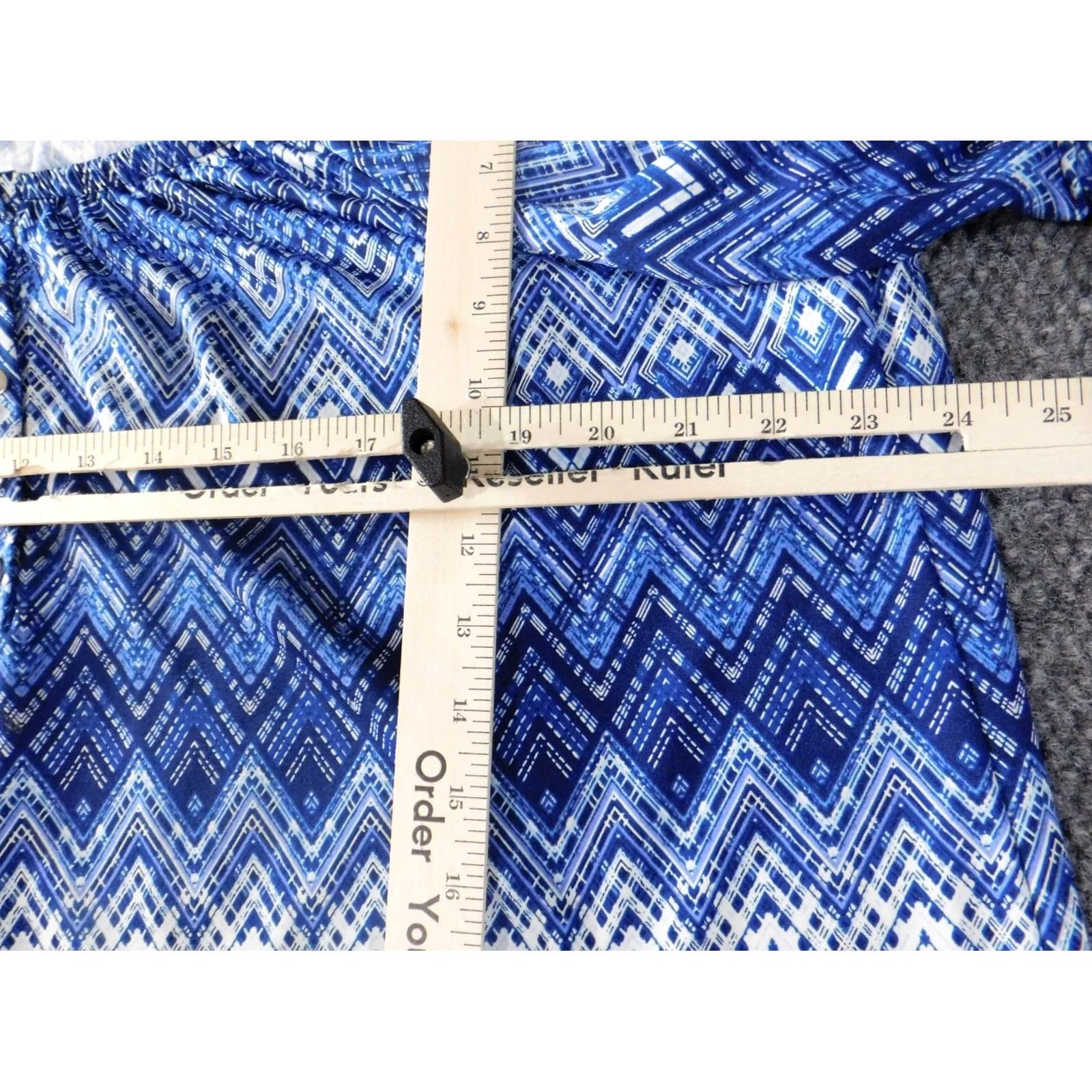 Vintage Notations Blouse Shirt Womens 2X Plus Blue Striped Stretch Pullover Casual Round Neck Short Sleeve Size XXL / US 16-18 / IT 52-54 - 6 Thumbnail