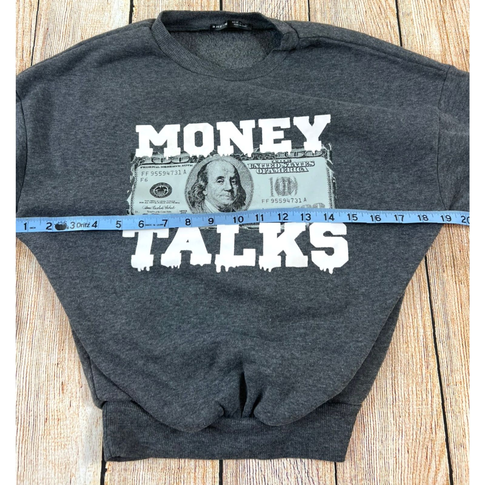 Shein Grays Shein Money Talks Sweatshirt XS Women Grey Pullover Activewear Sweatshirt Women XS Gray Money Talks Size XS / US 0-2 / IT 36-38 - 4 Thumbnail