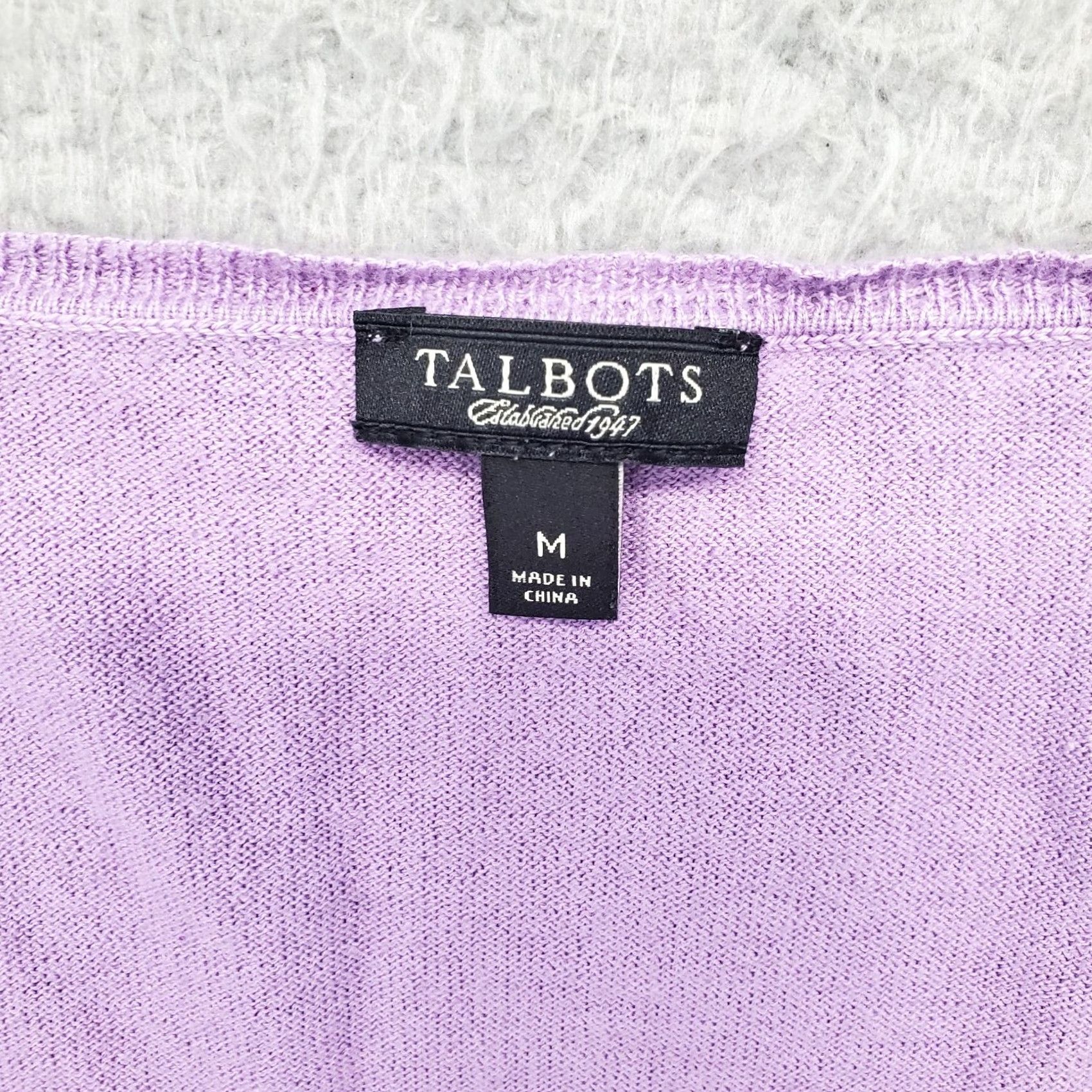 Talbots Talbots Sweater Womens Size M Purple Knit Long Sleeve V Neck Pullover Size M / US 6-8 / IT 42-44 - 3 Thumbnail
