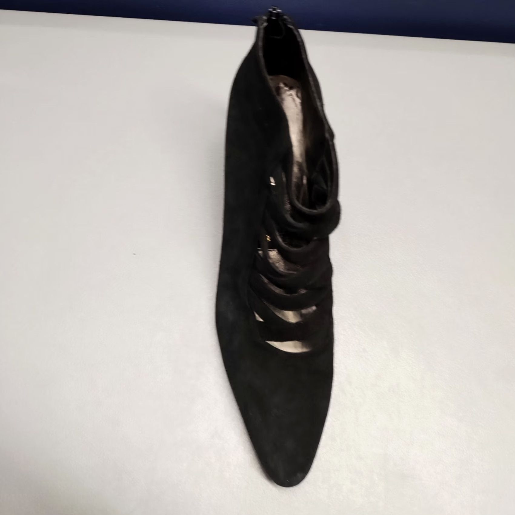 Vintage Jasmine Pump Heel Womens Size 7 Black Leather Pointed Toe Back Zipper Pump Size US 7 / IT 37 - 5 Thumbnail