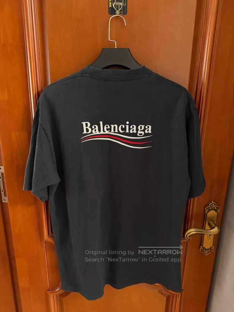 Balenciaga Balenciaga Black Destroyed Coke Wave Embroidered Short Sle Size US XS / EU 42 / 0 - 2 Thumbnail