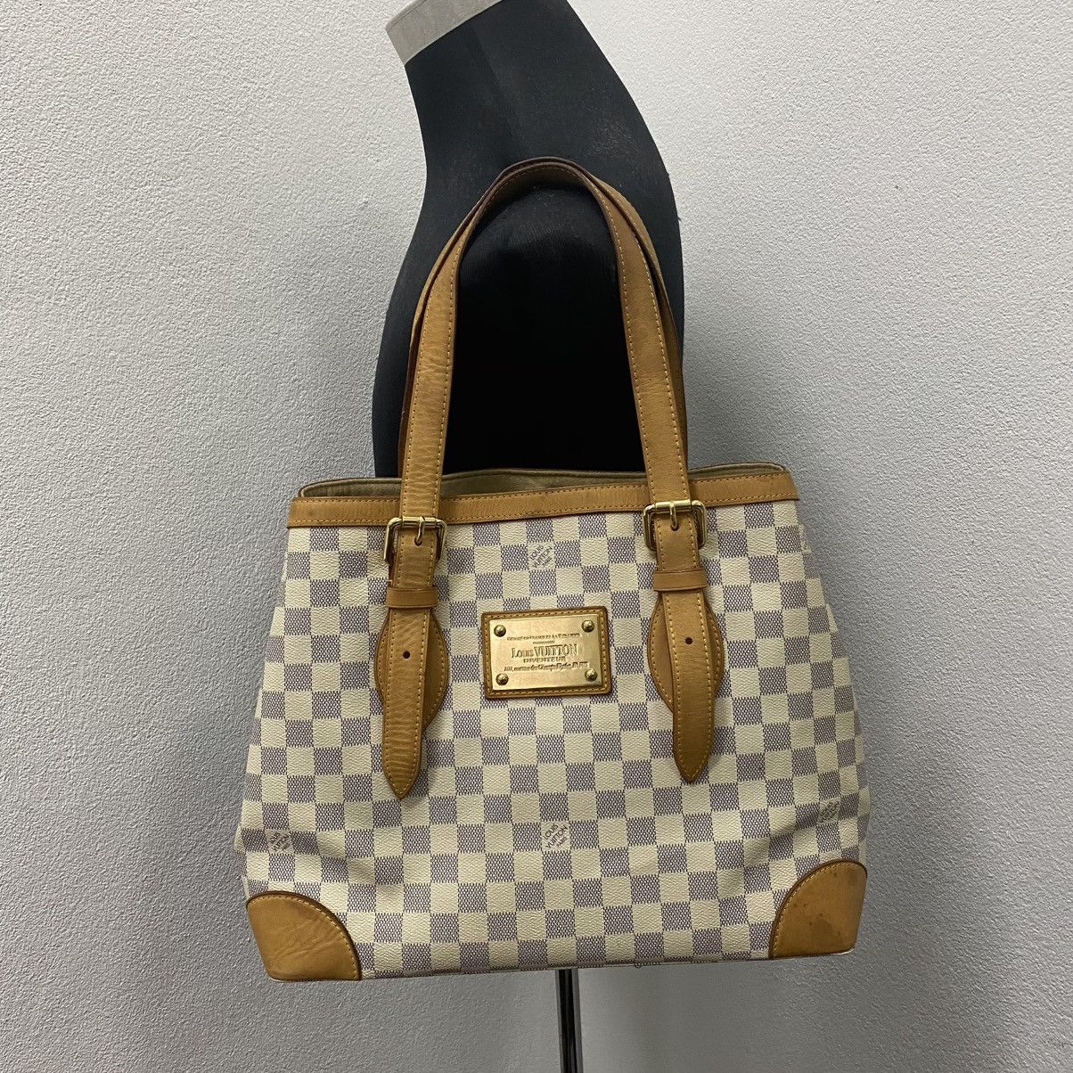Louis Vuitton AUTHENTIC LOUIS VUITTON DAMIER AZUR HAMPSTEAD MM TOTE BAG Size ONE SIZE - 23 Thumbnail